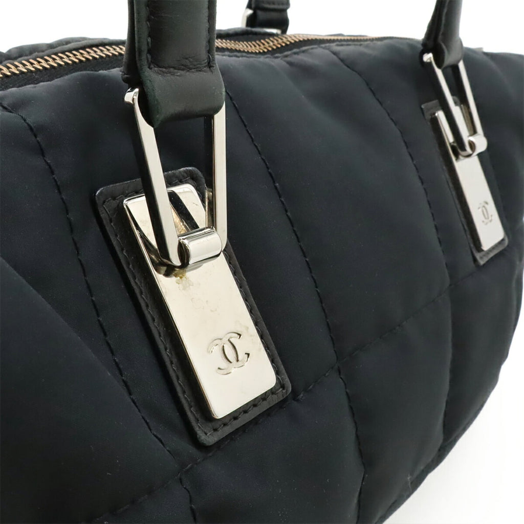 Chanel Black Nylon Leather Handbag