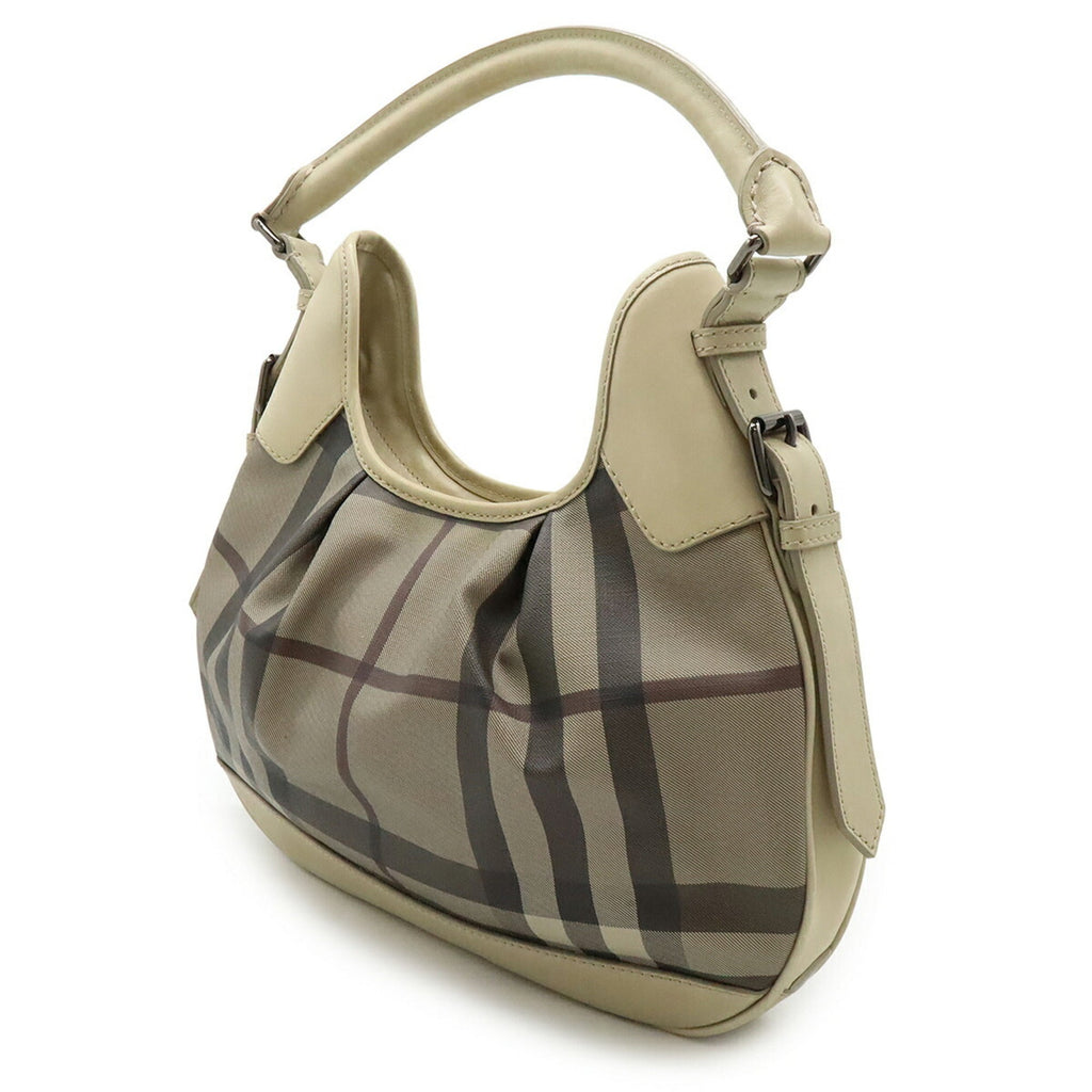 Burberry Brown Grayish Pvc Leather Shoulder Bag