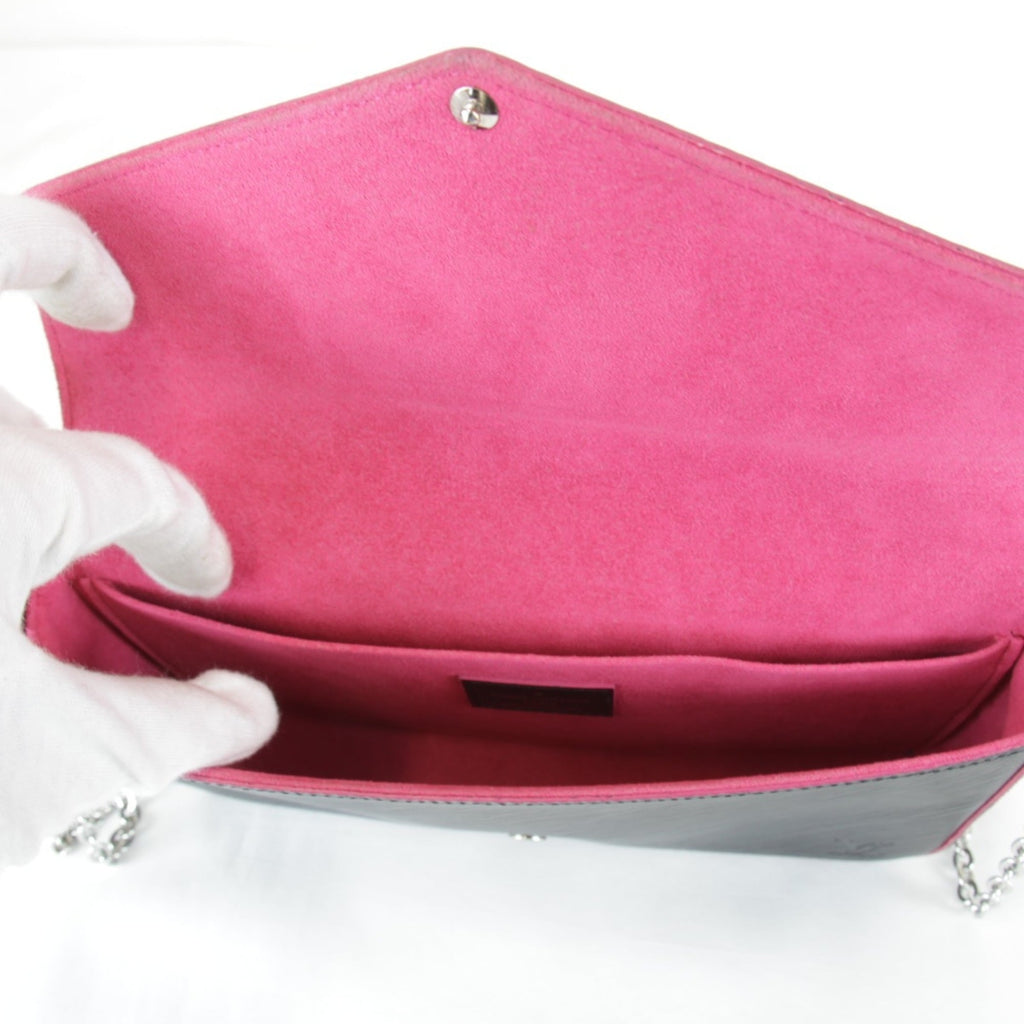 Louis Vuitton Black Pink Epi Leather Pochette Pouch
