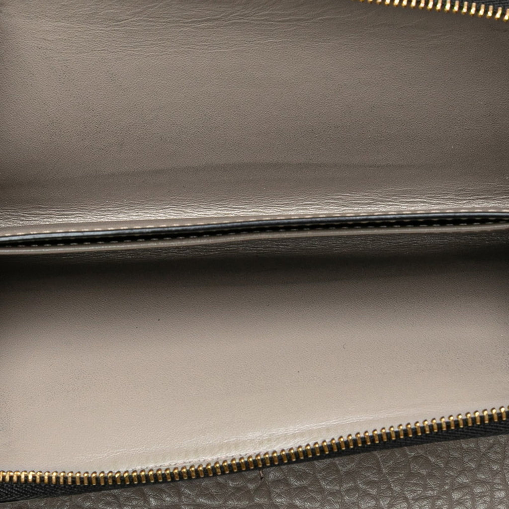Burberry Gray Leather Long Wallet (Bi-Fold)