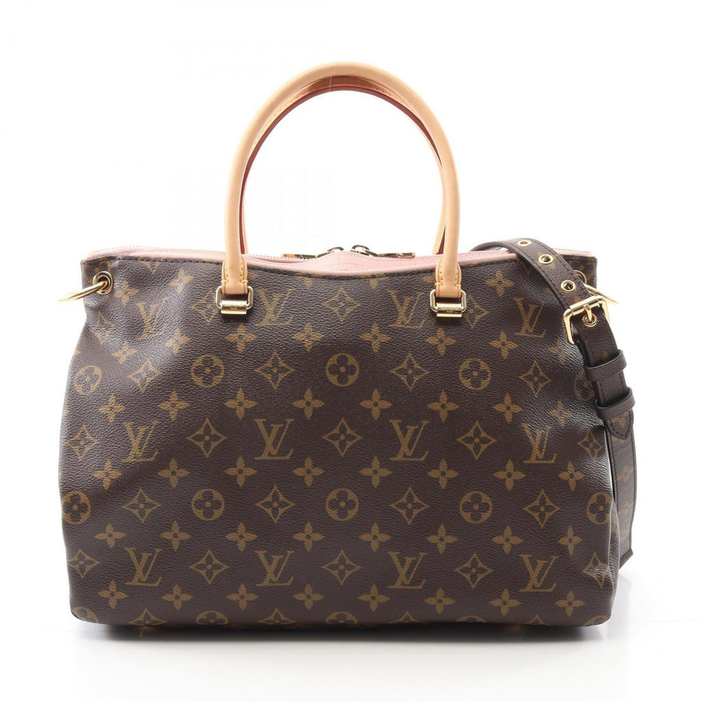 Louis Vuitton Black Brown Pink Rose Ballerine Coated Canvas Leather Handbag
