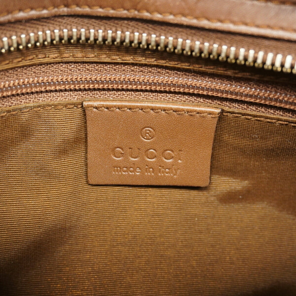 Gucci Brown Canvas Leather Handbag (Pre-Owned)