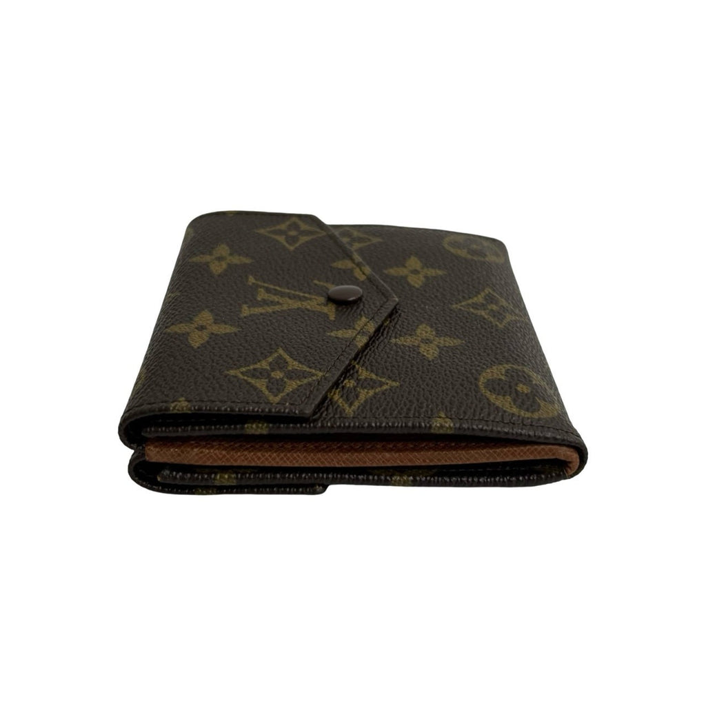 Louis Vuitton Brown Leather Pvc Wallet (Tri-Fold)