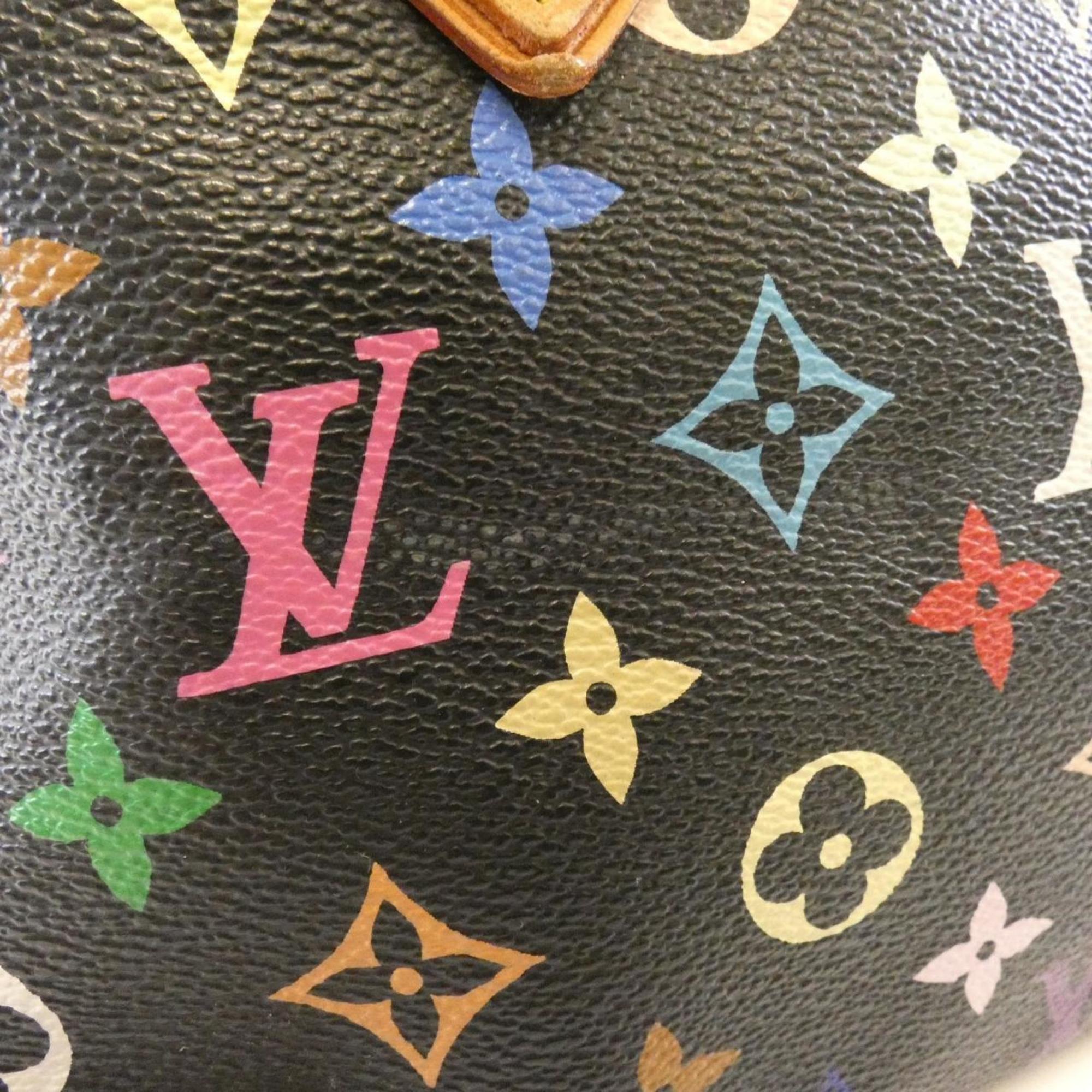 Louis Vuitton Black Multi-Color Coated Canvas Handbag