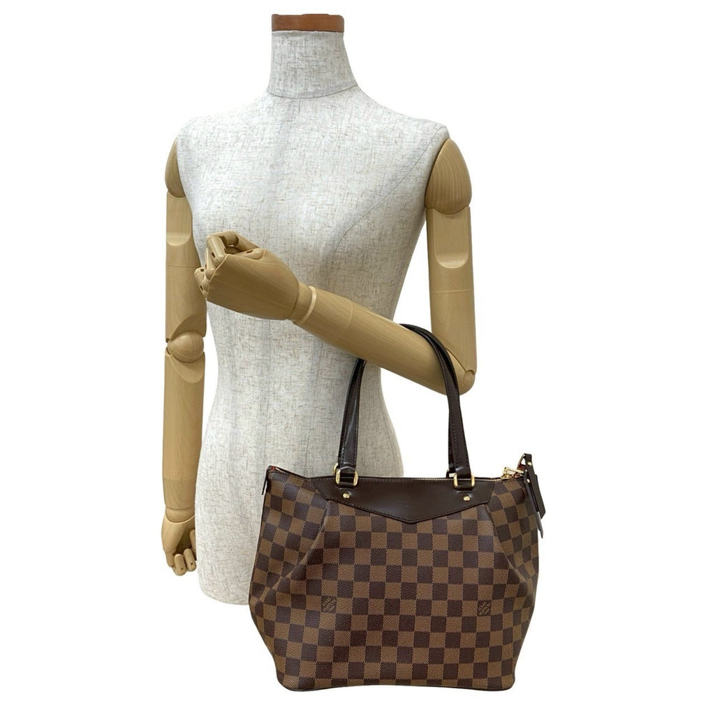 Louis Vuitton Brown Leather Pvc Handbag Tote Bag