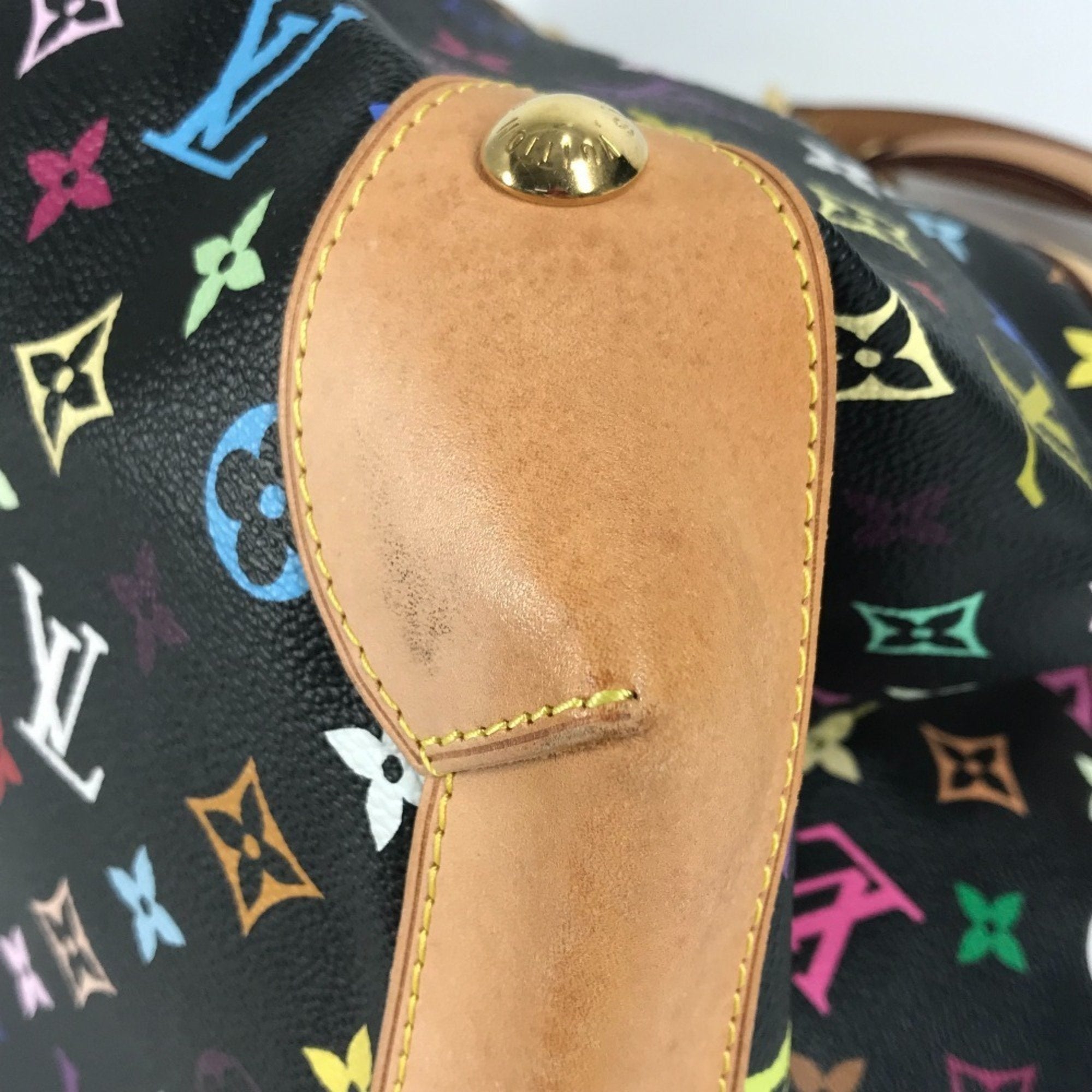 Louis Vuitton Black Multi-Color Noir Monogram Multicolore Canvas Shoulder Bag Tote Bag