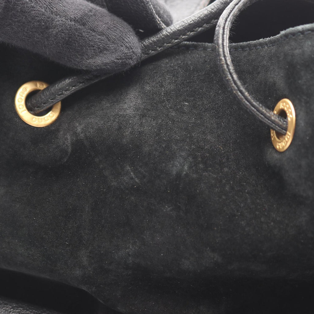 Gucci Black Suede Leather Backpack (Pre-Owned)