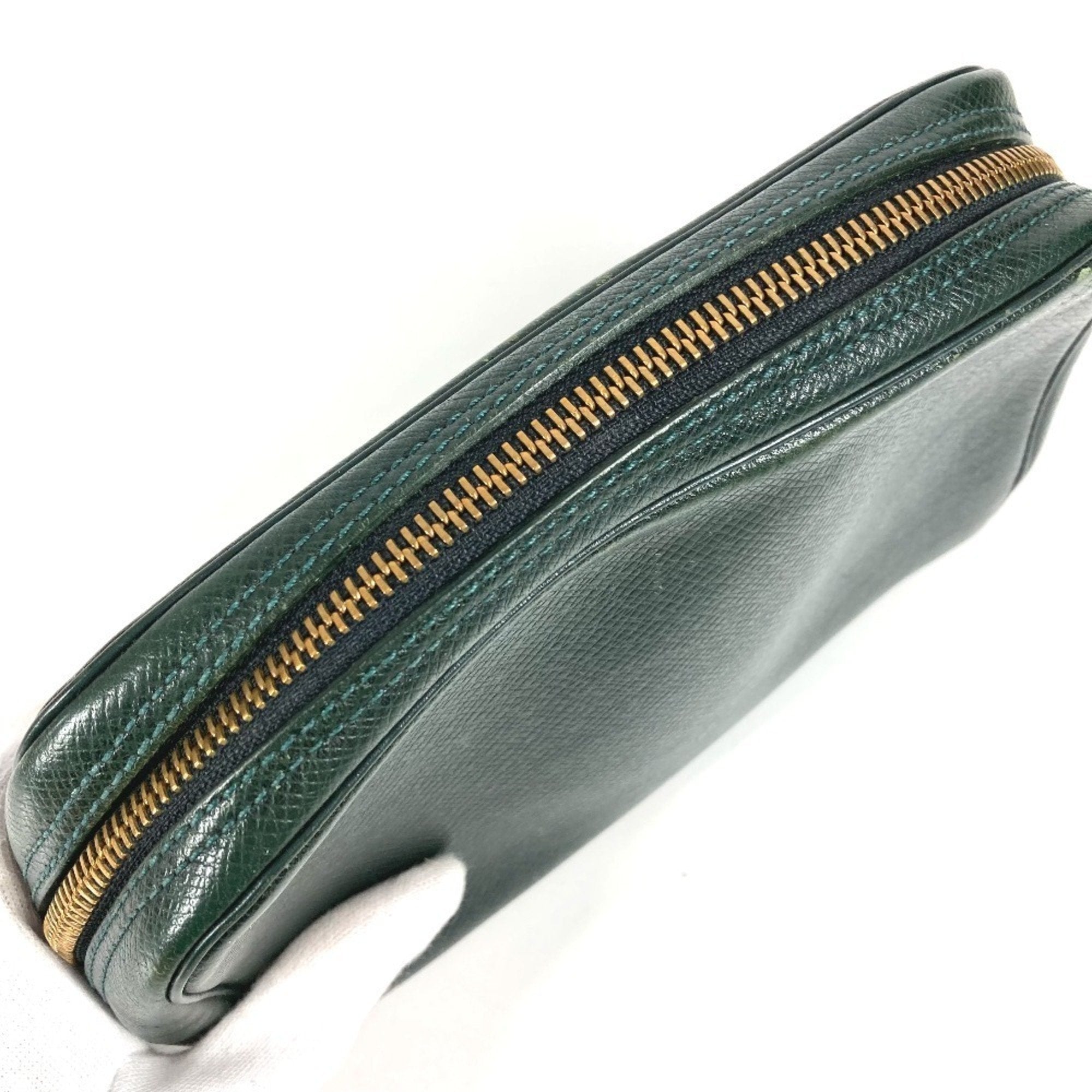 Louis Vuitton Episea Green Taiga Leather Clutch Bag Pouch