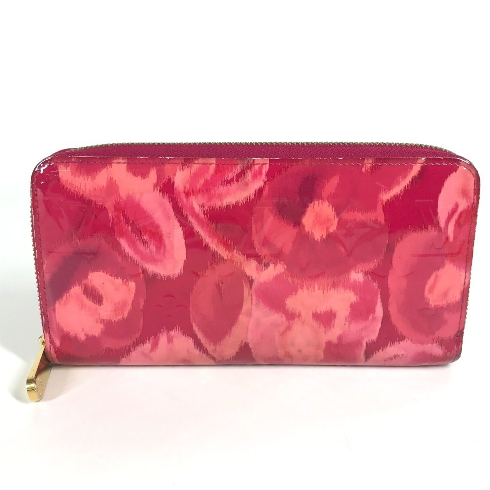 Louis Vuitton Indian Rose Pink Patent Leather Long Wallet (Tri-Fold)