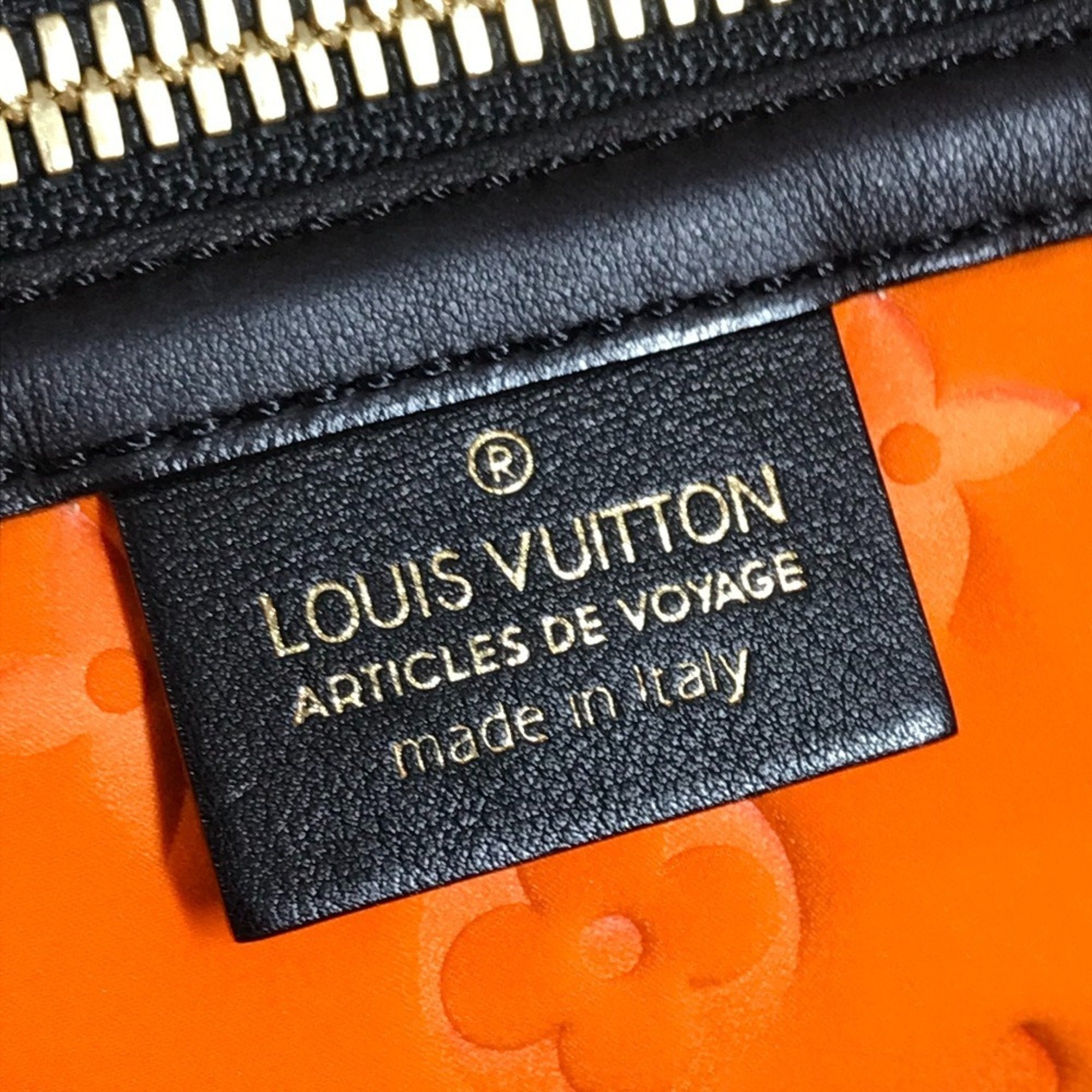 Louis Vuitton Orange Microfiber Shoulder Bag Tote Bag