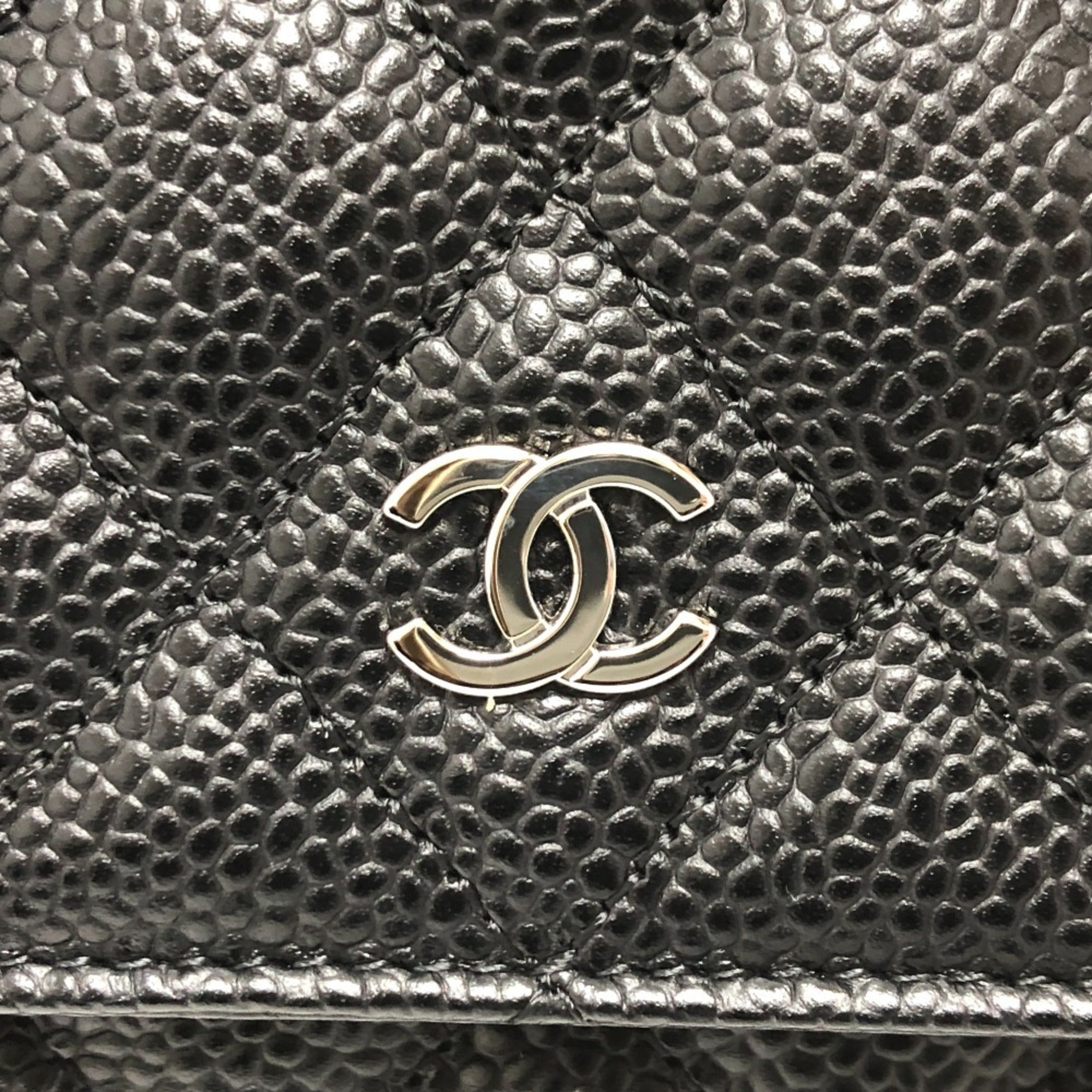 Chanel Black Caviar Leather Shoulder Bag