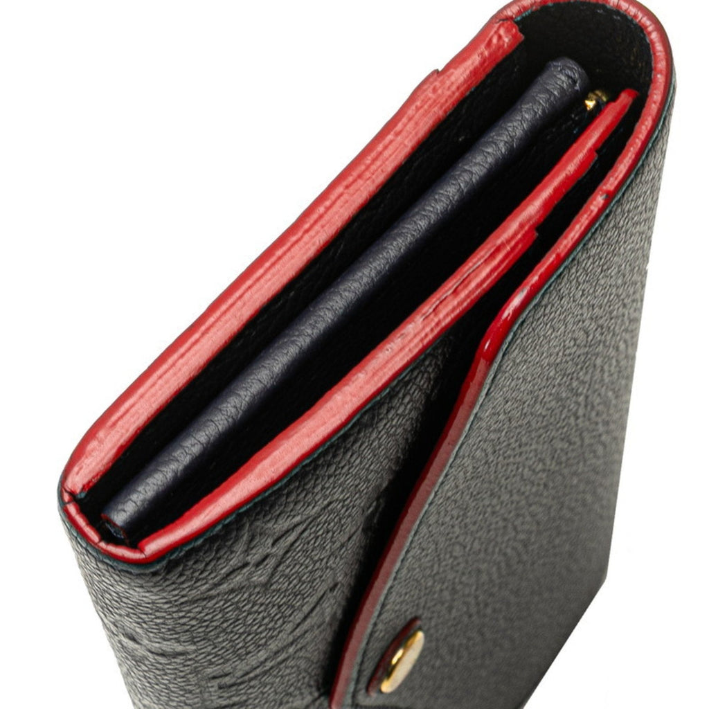 Louis Vuitton Monogram Empreinte Marine Rouge Navy Leather Long Wallet
