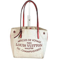 Louis Vuitton Pink White Leather Canvas Shoulder Bag Tote Bag