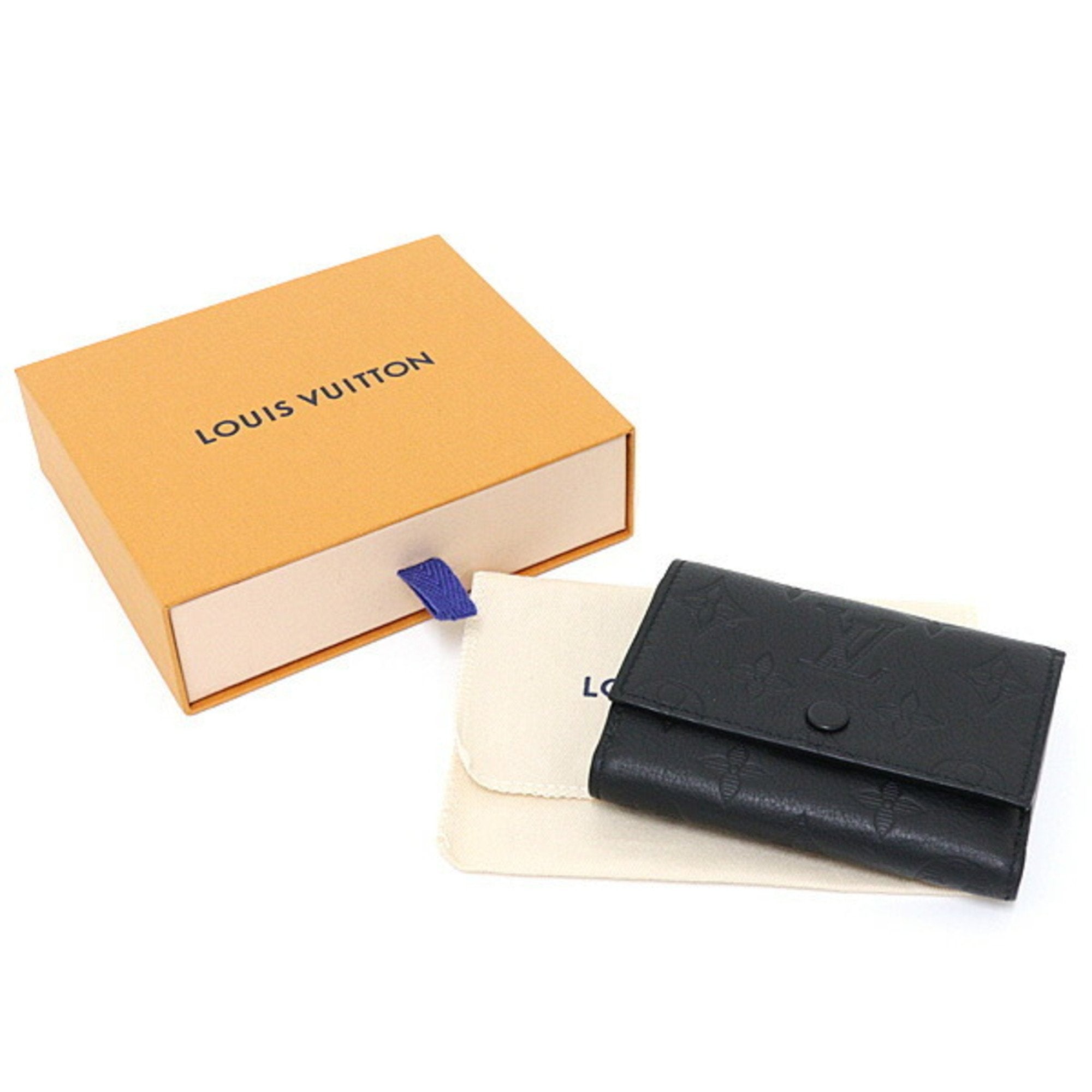 Louis Vuitton Monogram Shadow Black Monogram Shadow Wallet (Tri-Fold)