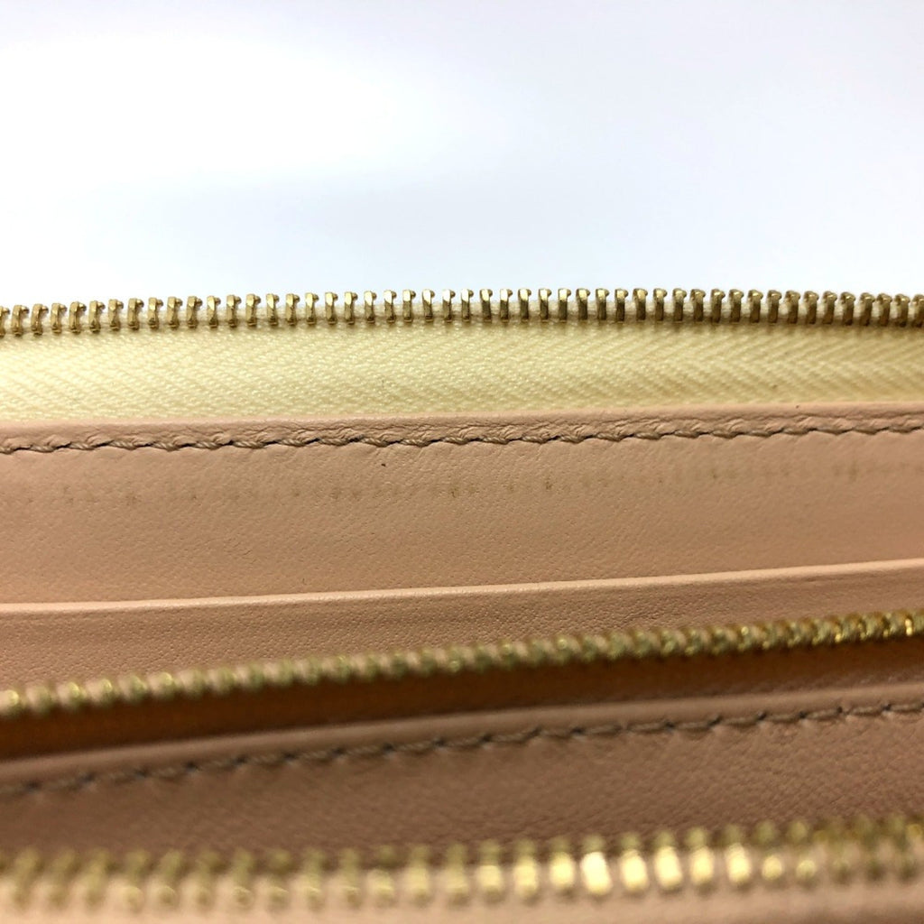 Celine Beige Leather Long Wallet (Bi-Fold)