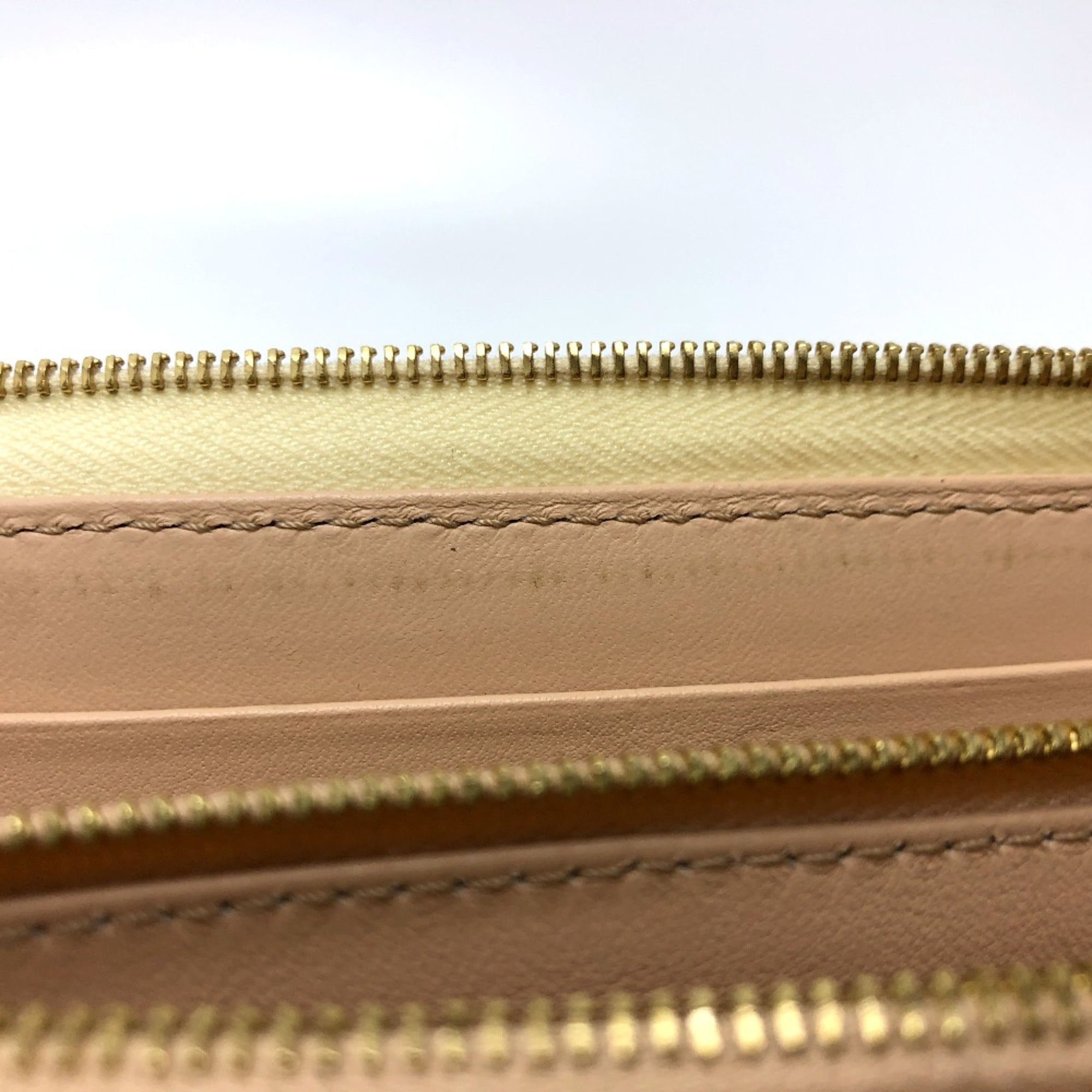 Celine Beige Leather Long Wallet (Bi-Fold)