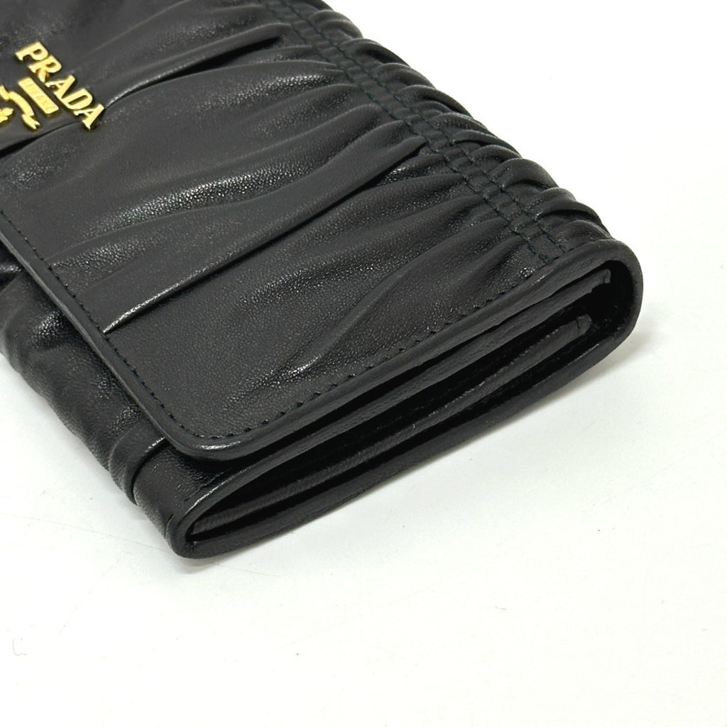 Prada Black Leather Long Wallet (Bi-Fold)