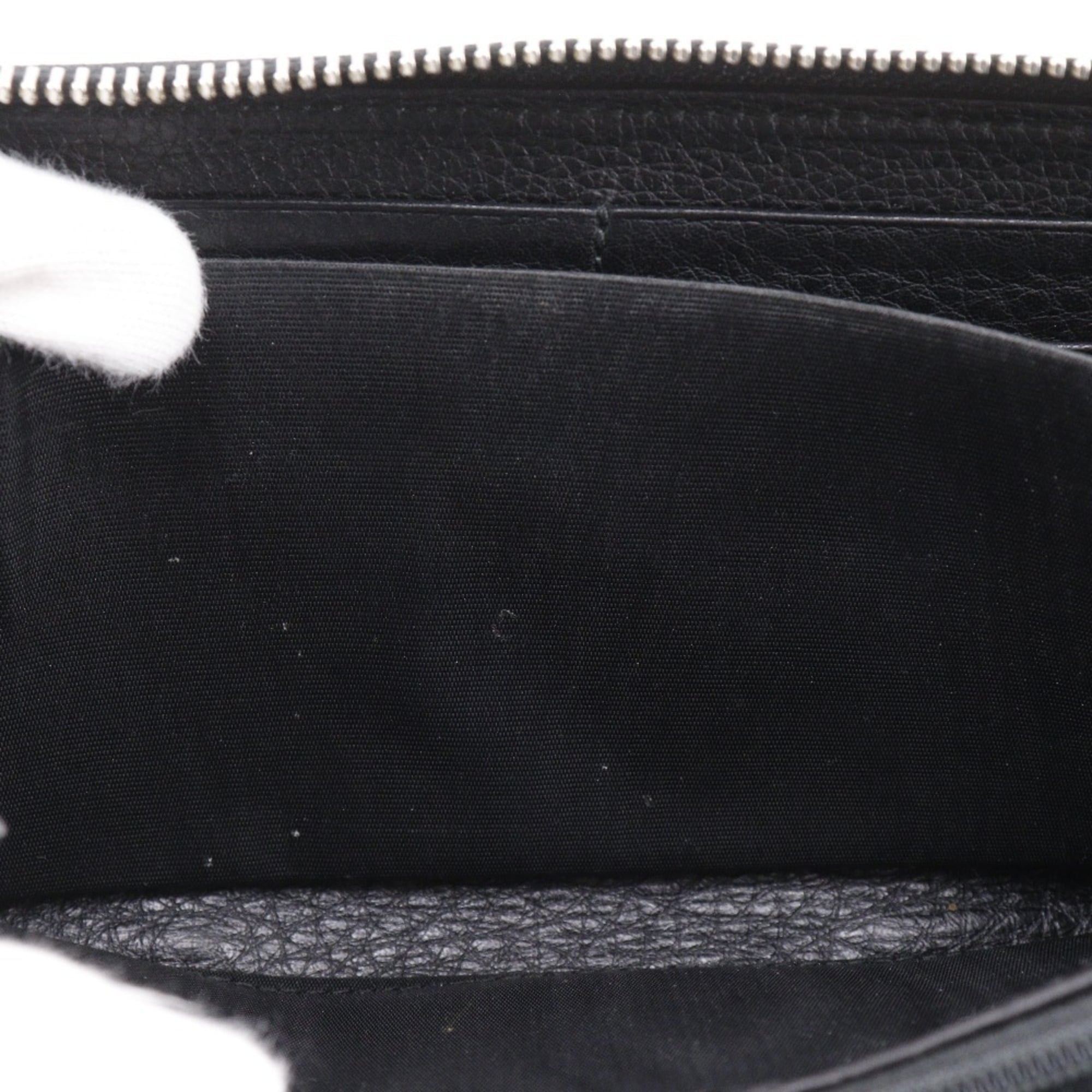 Gucci Black Leather Long Wallet (Bi-Fold) (Pre-Owned)