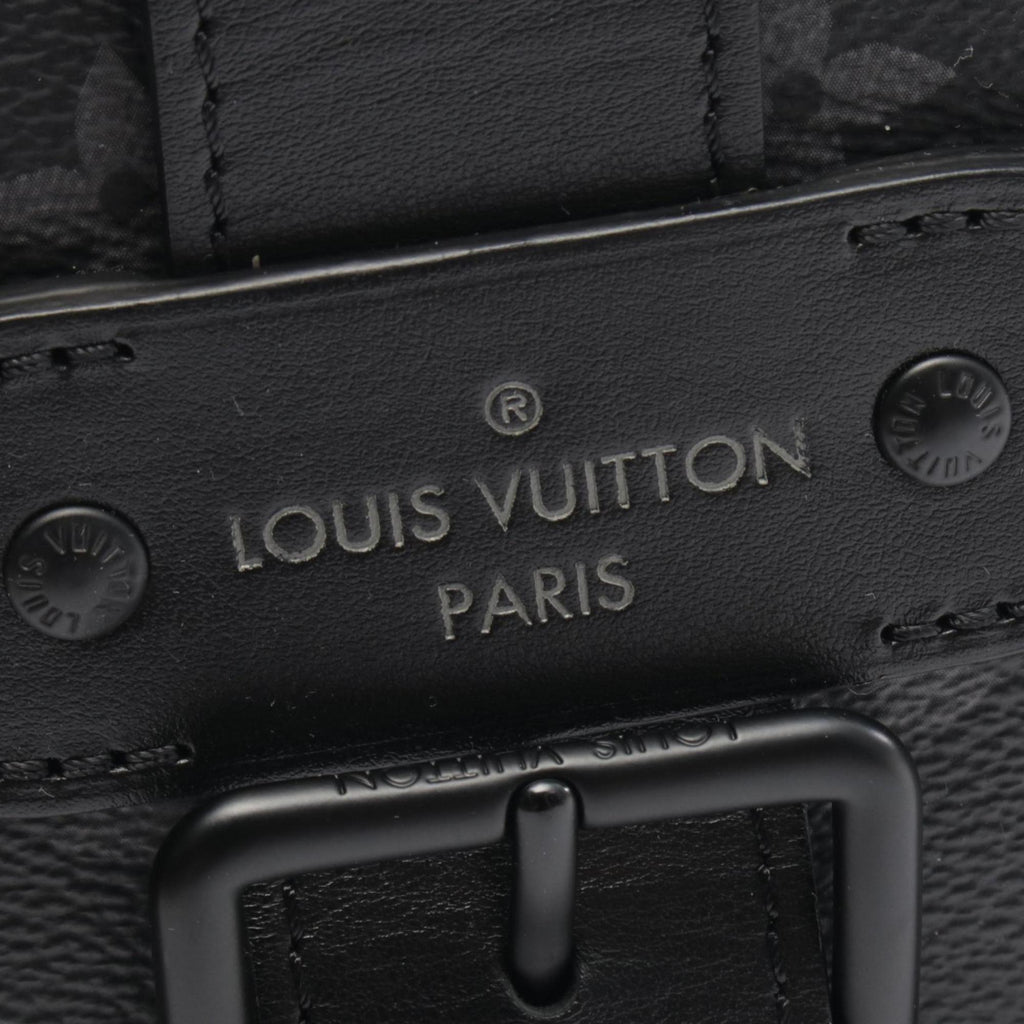 Louis Vuitton Black Coated Canvas Leather Handbag Shoulder Bag