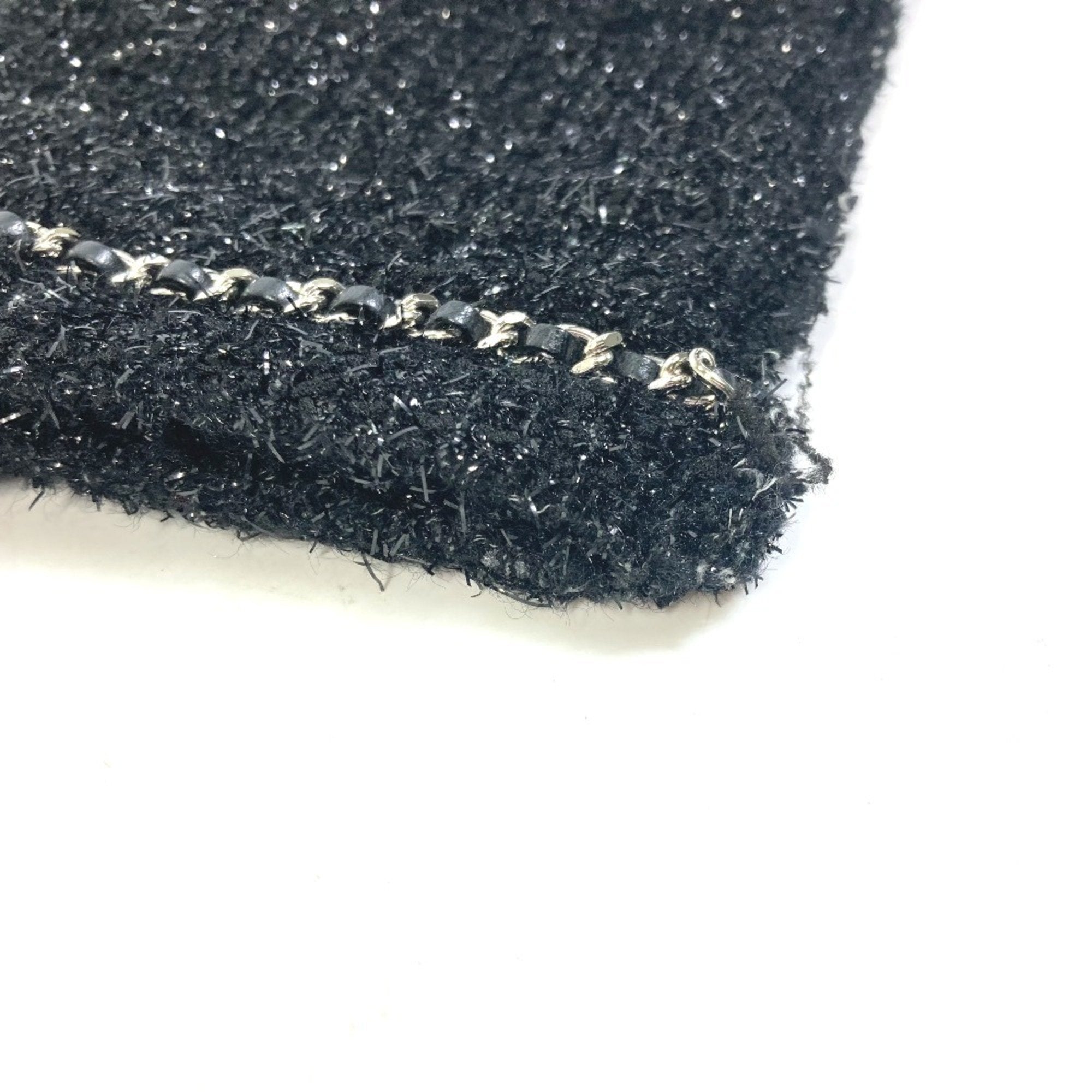 Chanel Black Tweed Shopping Bag Tote Bag