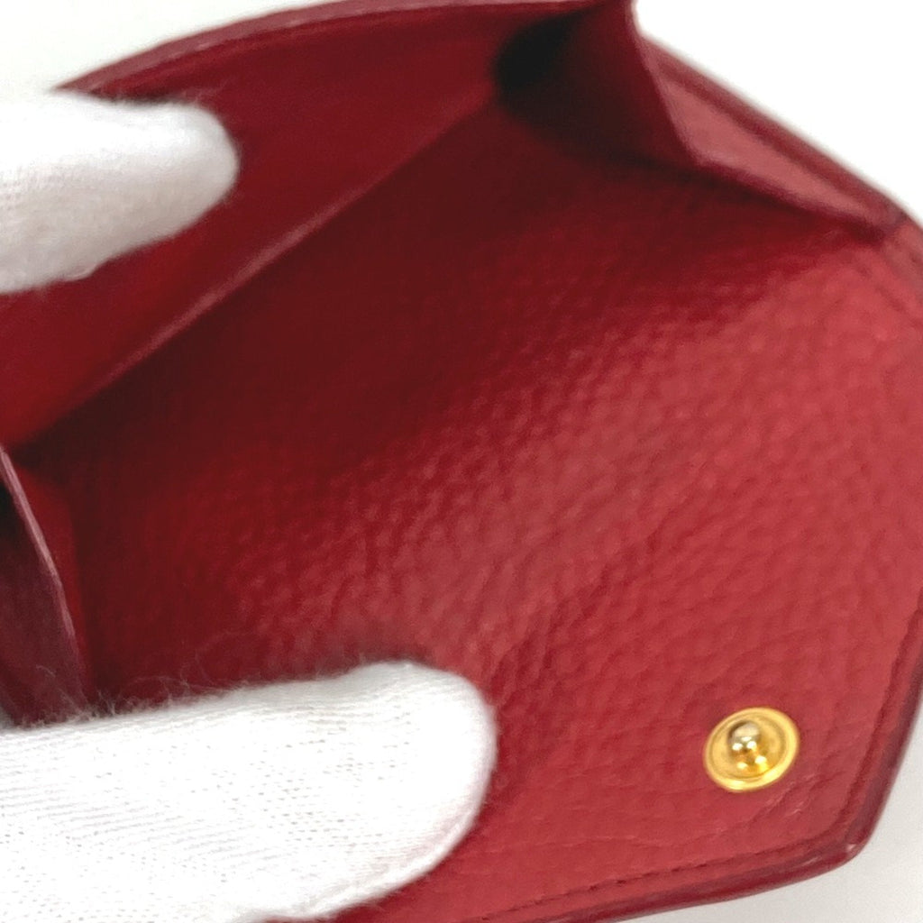 Prada Red Leather Wallet (Tri-Fold)