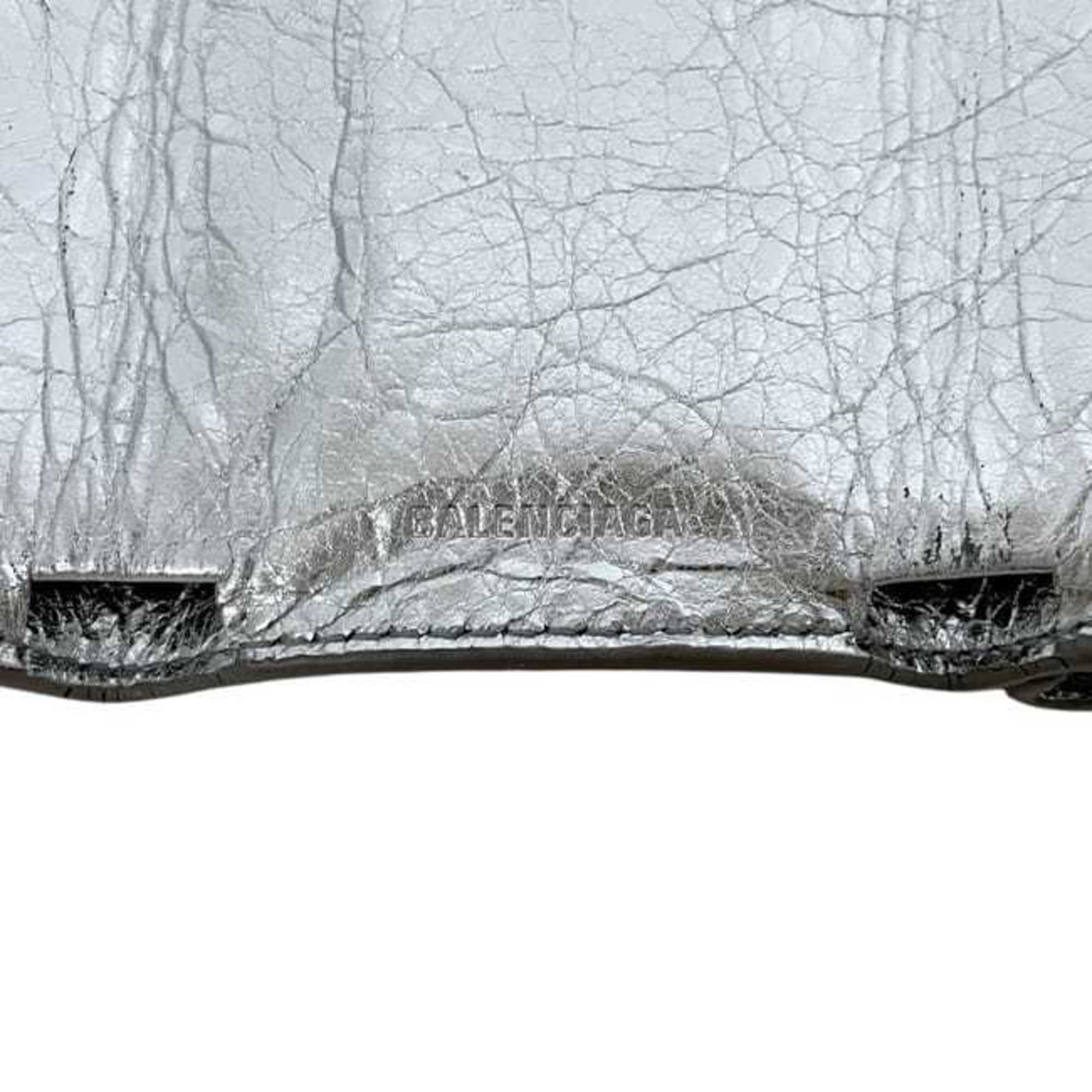 Balenciaga Silver Leather Wallet (Tri-Fold)