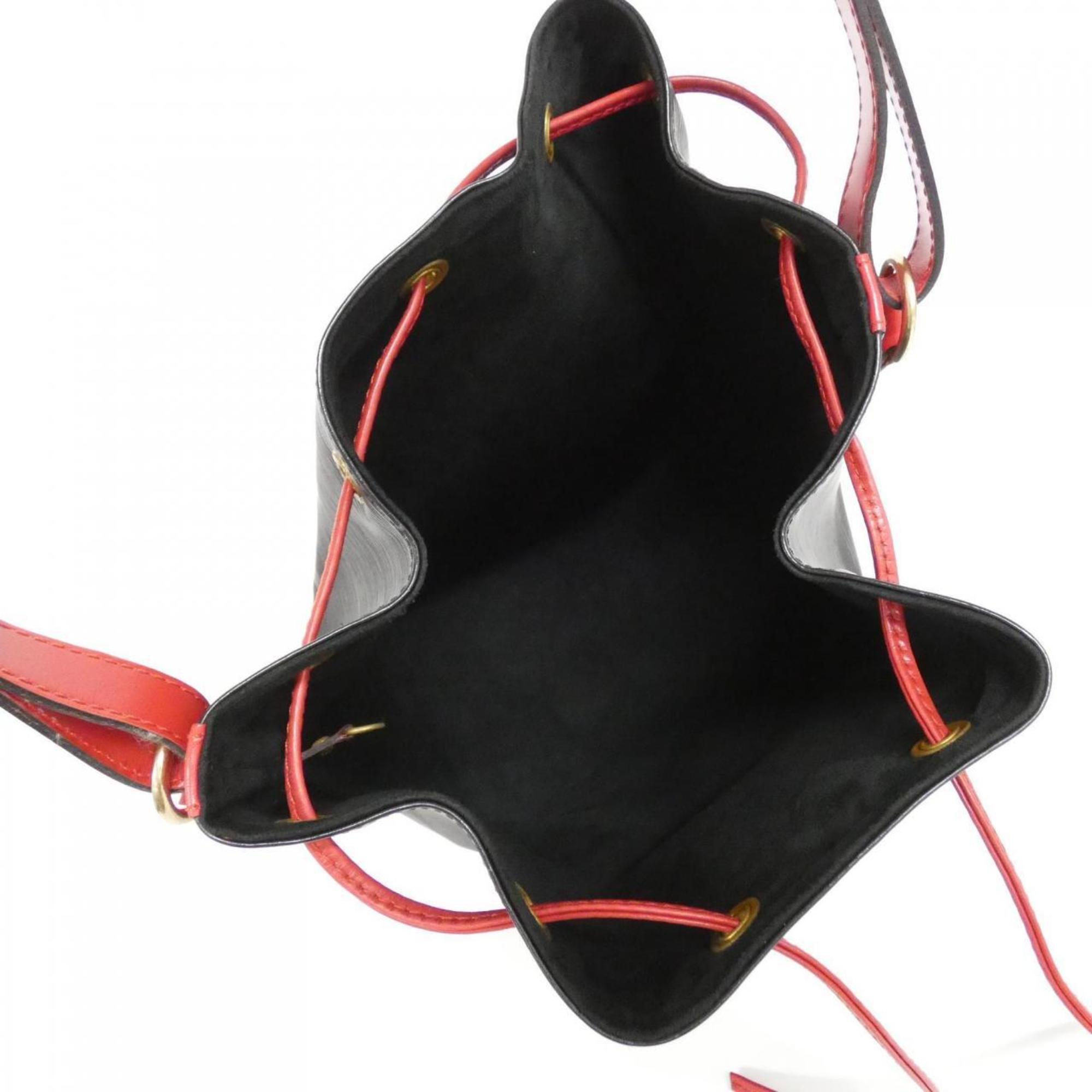 Louis Vuitton Black Red Color Leather Shoulder Bag