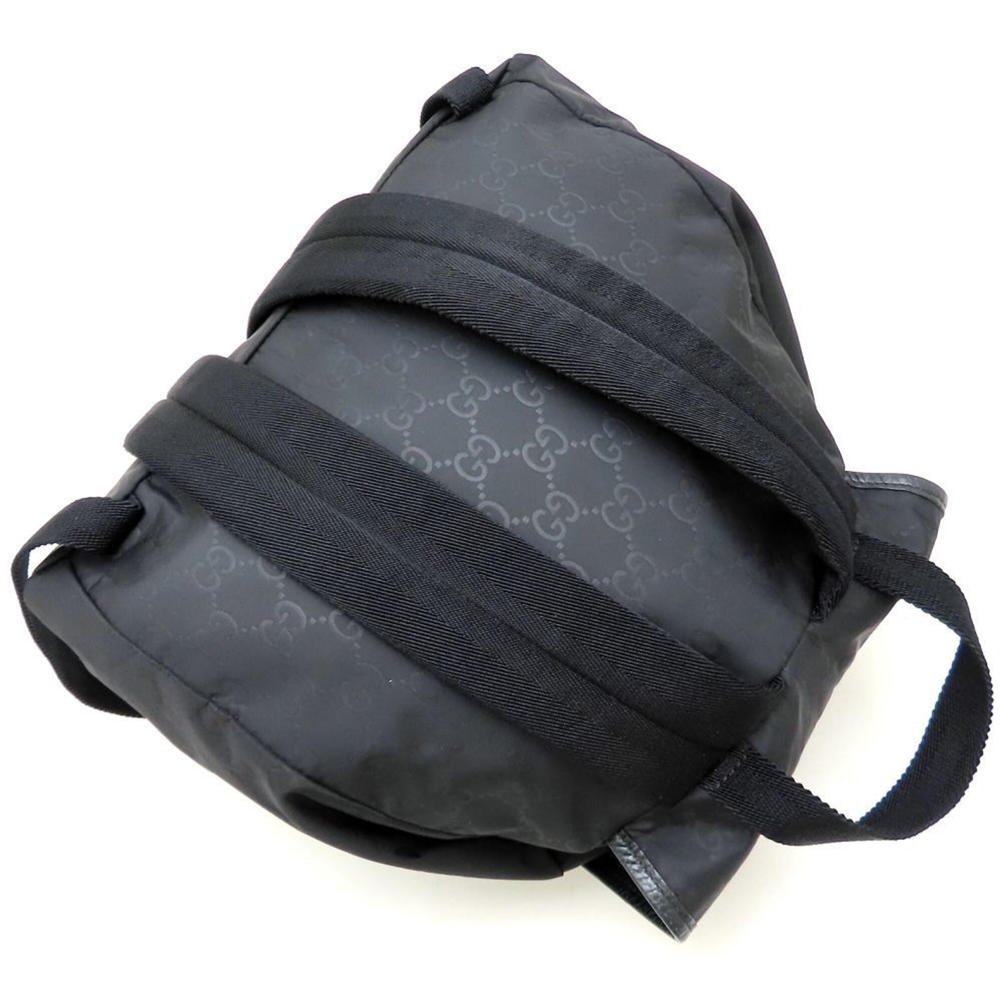 Gucci Black Nylon Leather Backpack (Pre-Owned)