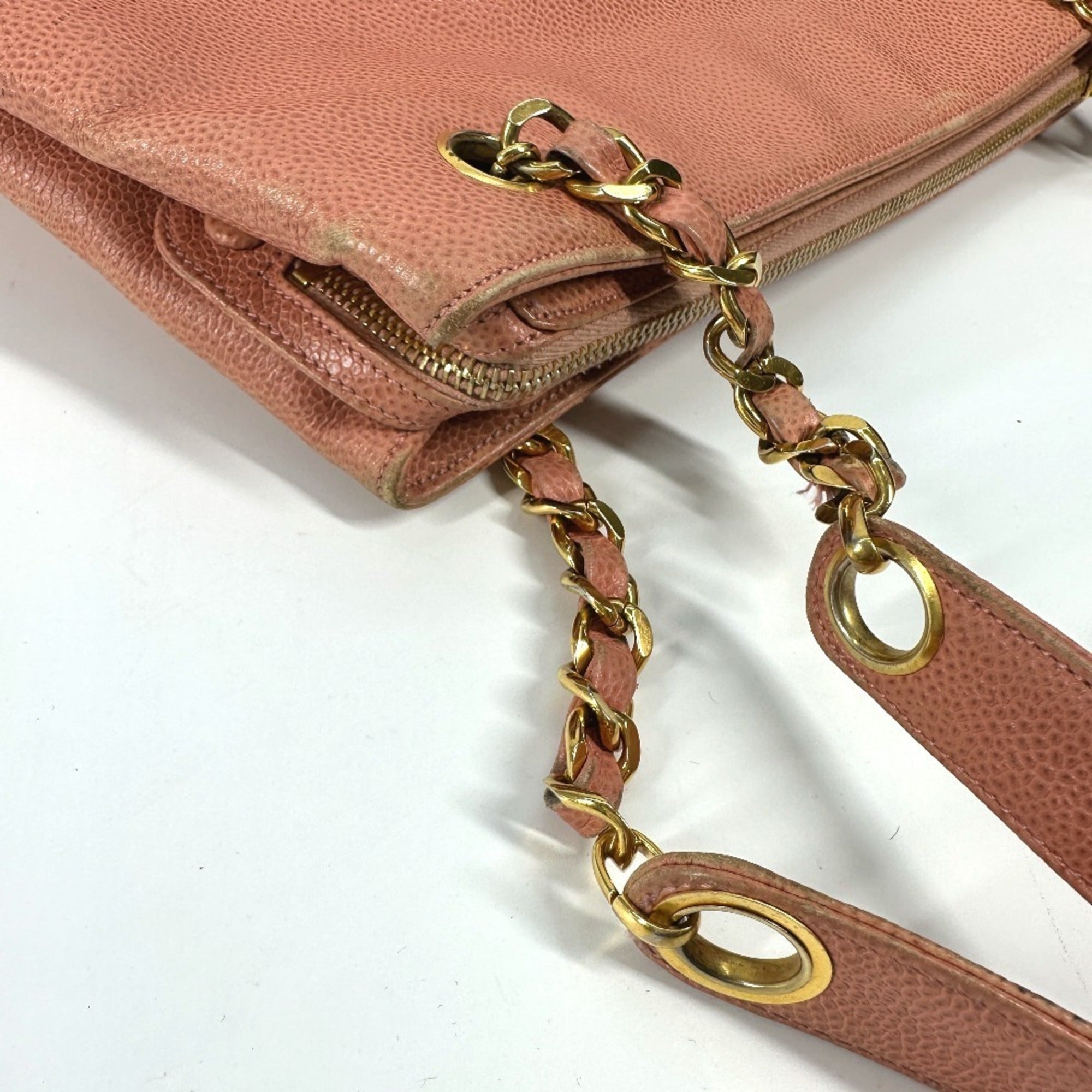 Chanel Pink Grained Calfskin Shoulder Bag Tote Bag