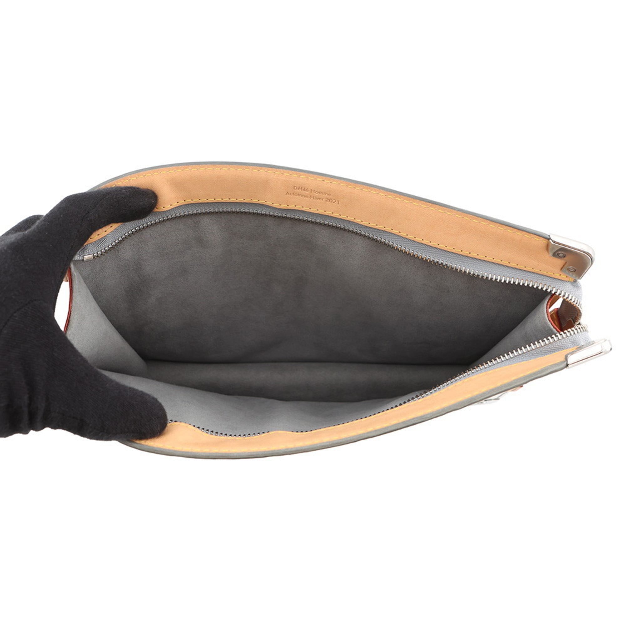 Louis Vuitton Gray Silver Monogram Clutch Bag Pochette