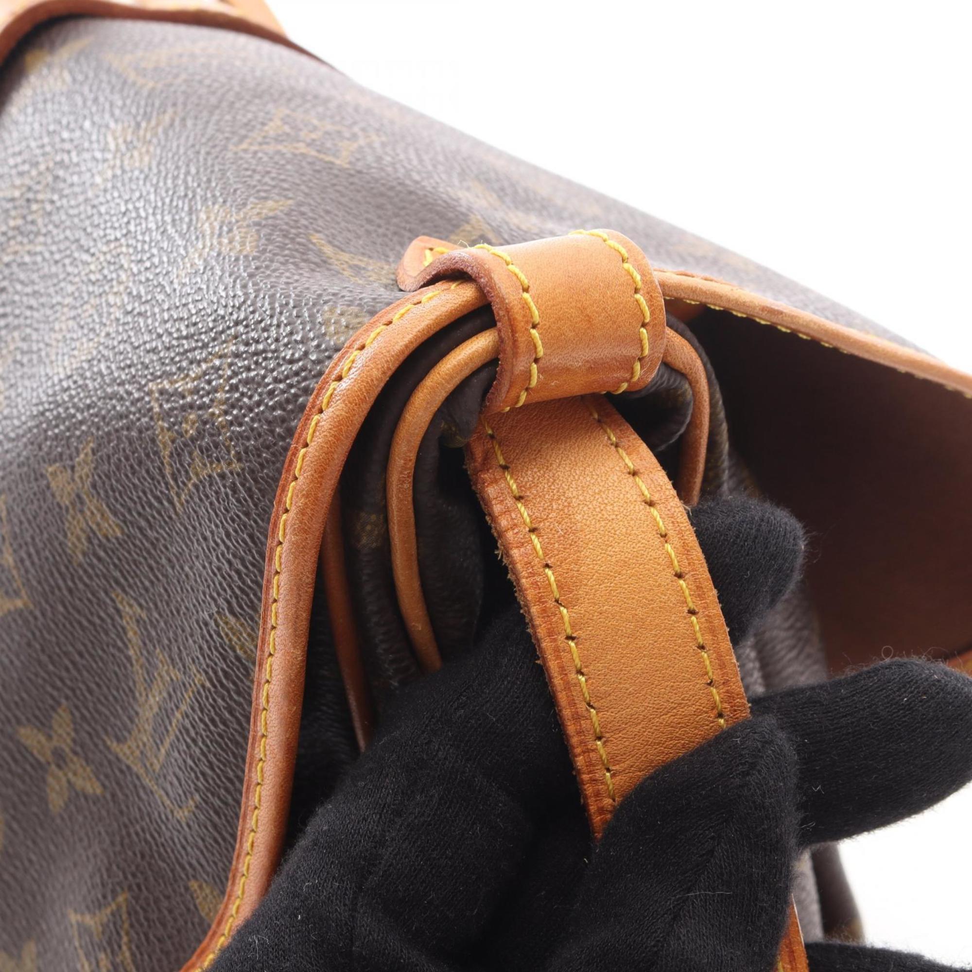 Louis Vuitton Brown Coated Canvas Leather Handbag Shoulder Bag