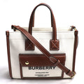 Burberry Brown Canvas Leather Shoulder Bag