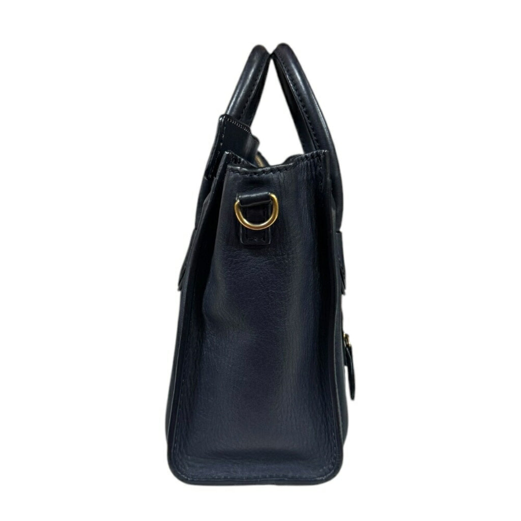 Celine Navy Leather Shoulder Bag