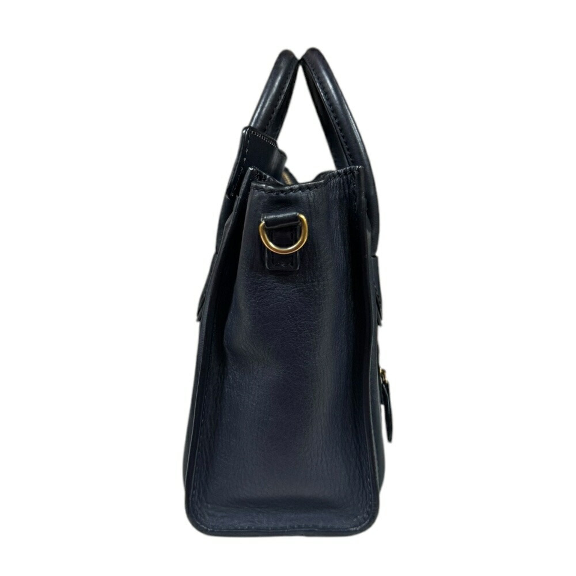 Celine Navy Leather Shoulder Bag