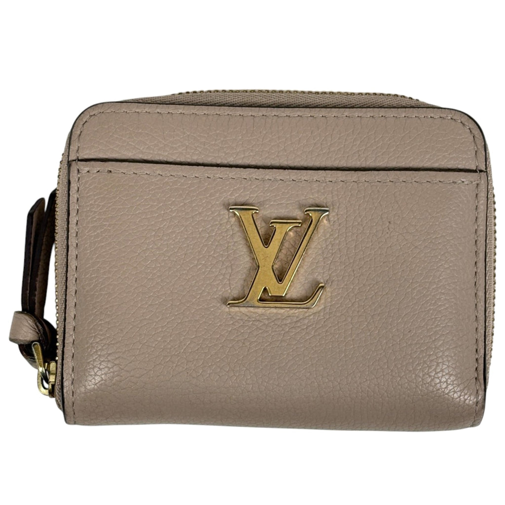 Louis Vuitton Beige Leather Coin Purse/Coin Case
