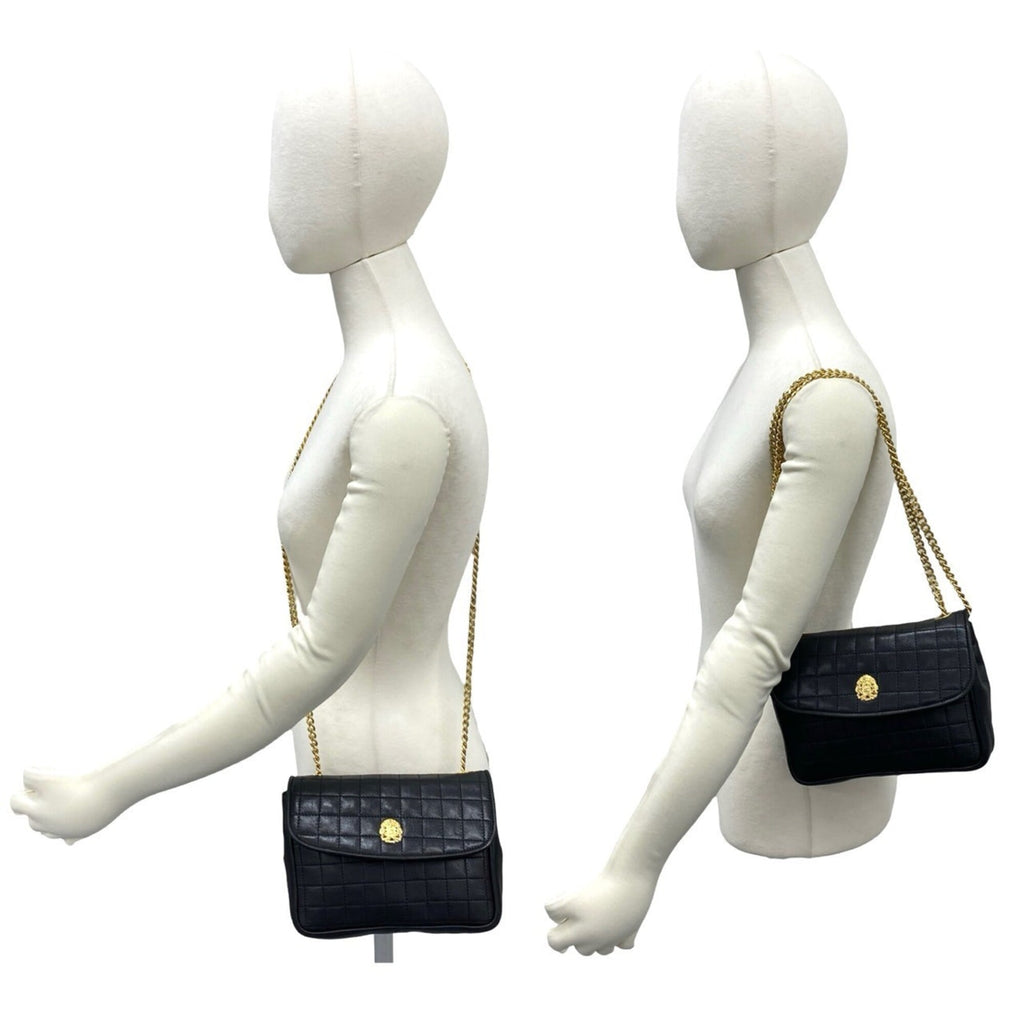 Celine Black Leather Shoulder Bag