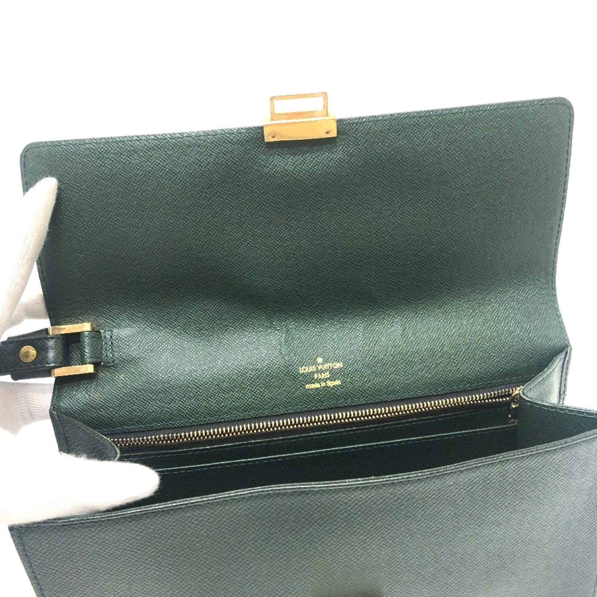 Louis Vuitton Episea Leather Taiga Leather Clutch Bag