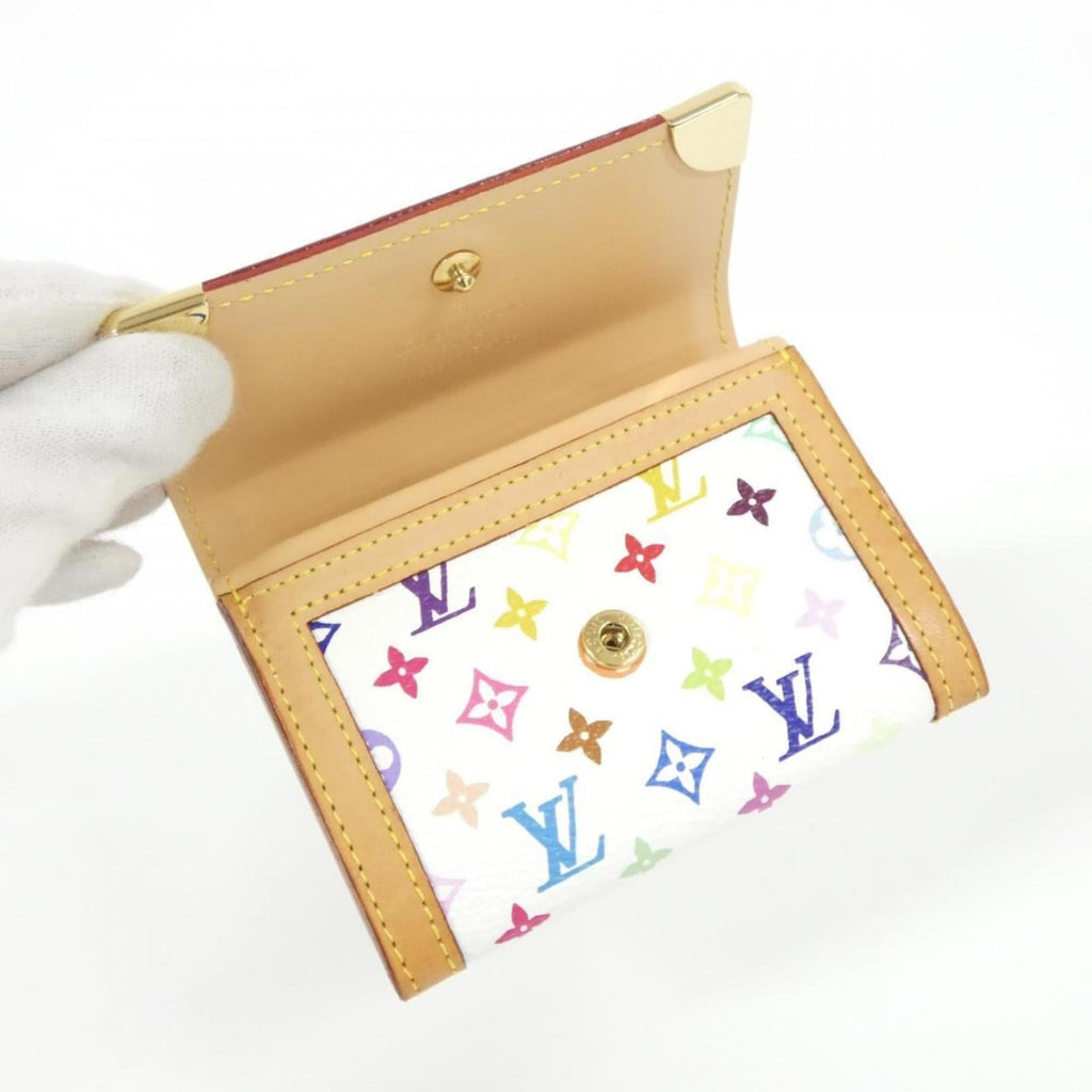 Louis Vuitton Multi-Color White Coated Canvas Coin Purse/Coin Case