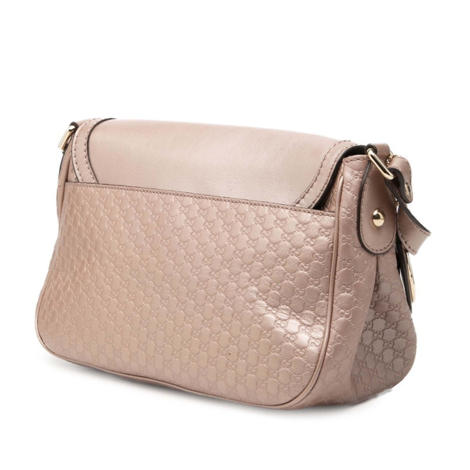 Gucci Pink Leather Shoulder Bag (Pre-Owned)
