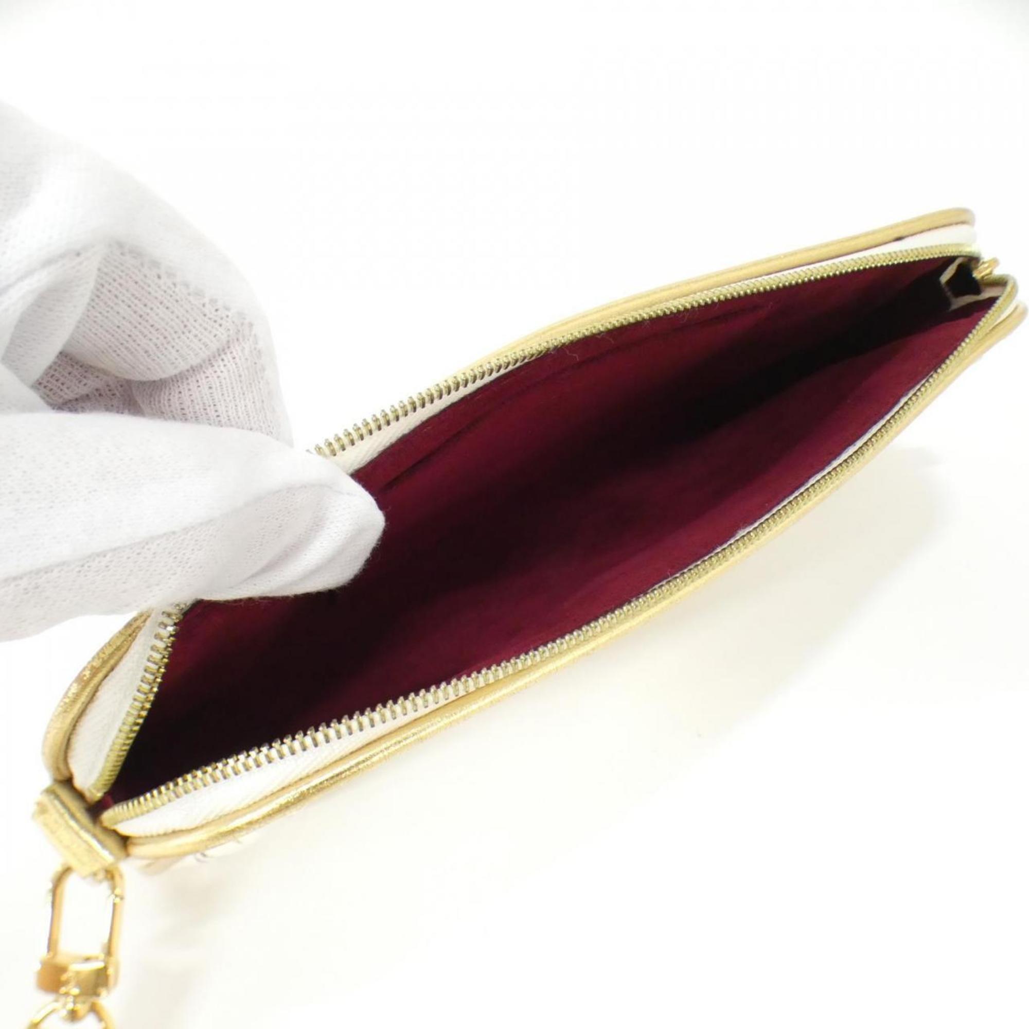 Louis Vuitton White Coated Canvas Pouch