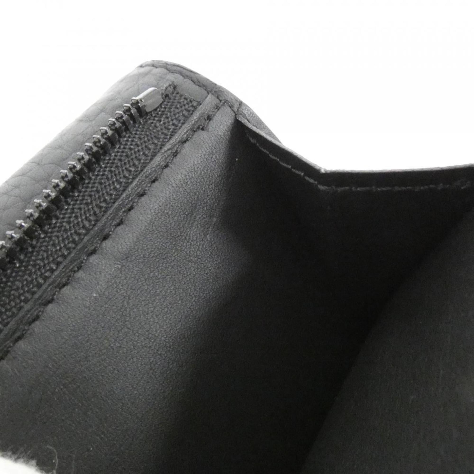 Louis Vuitton Black Leather Wallet (Tri-Fold)