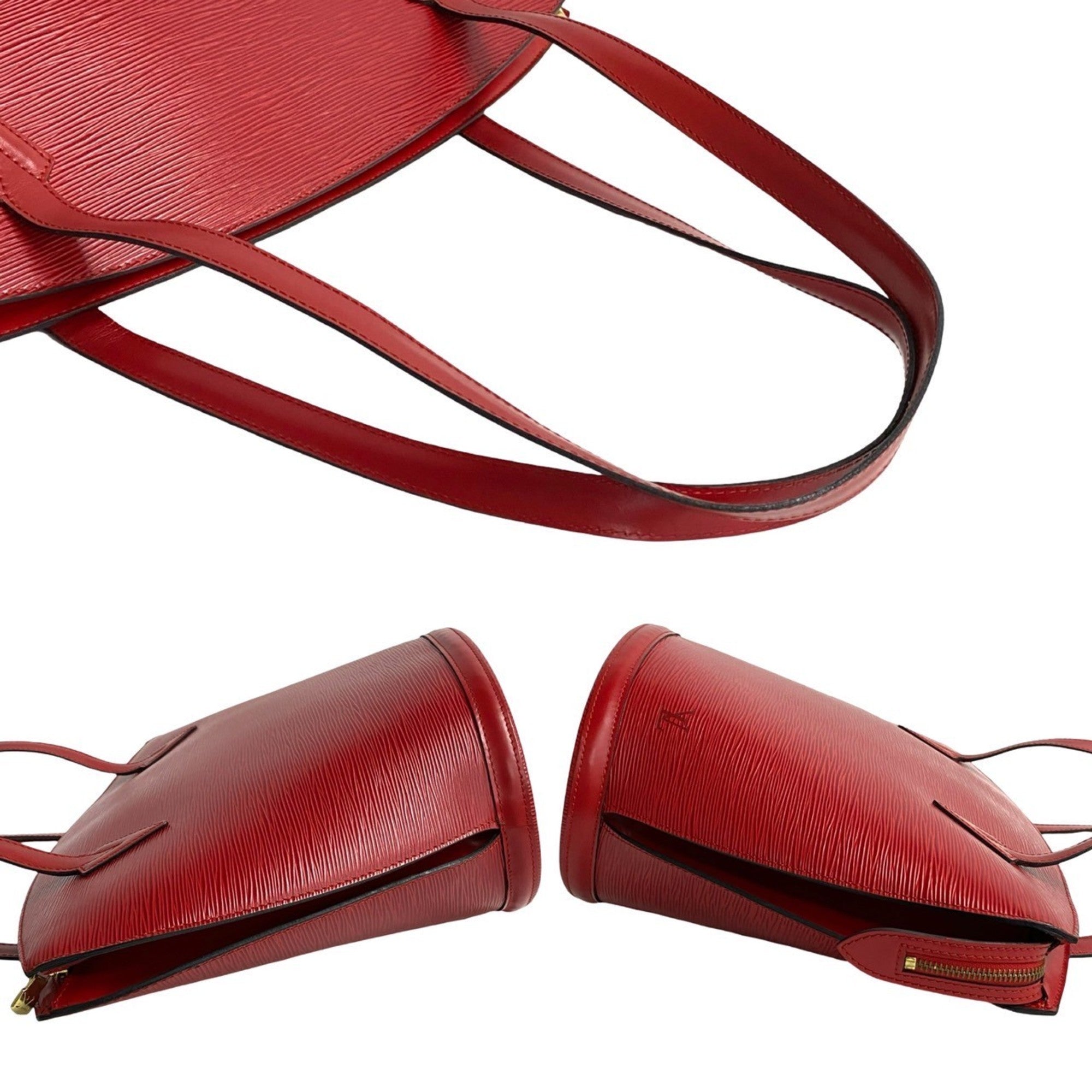 Louis Vuitton Red Color Epi Leather Tote Bag