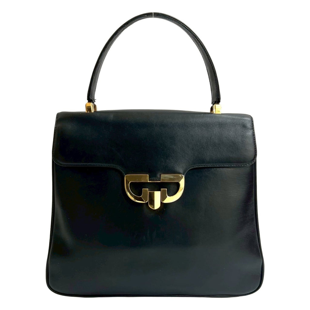 Gucci Black Leather Handbag Tote Bag (Pre-Owned)