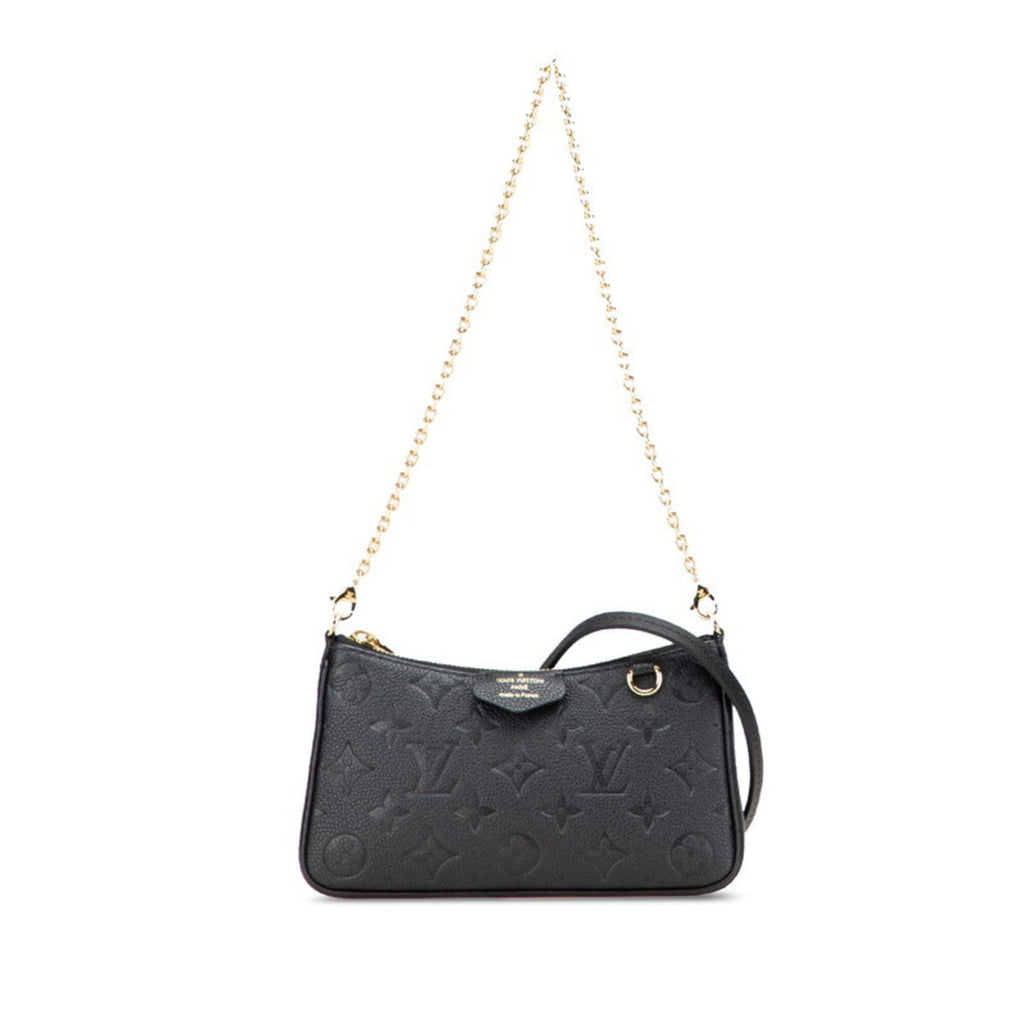 Louis Vuitton Black Leather Handbag Pouch Shoulder Bag