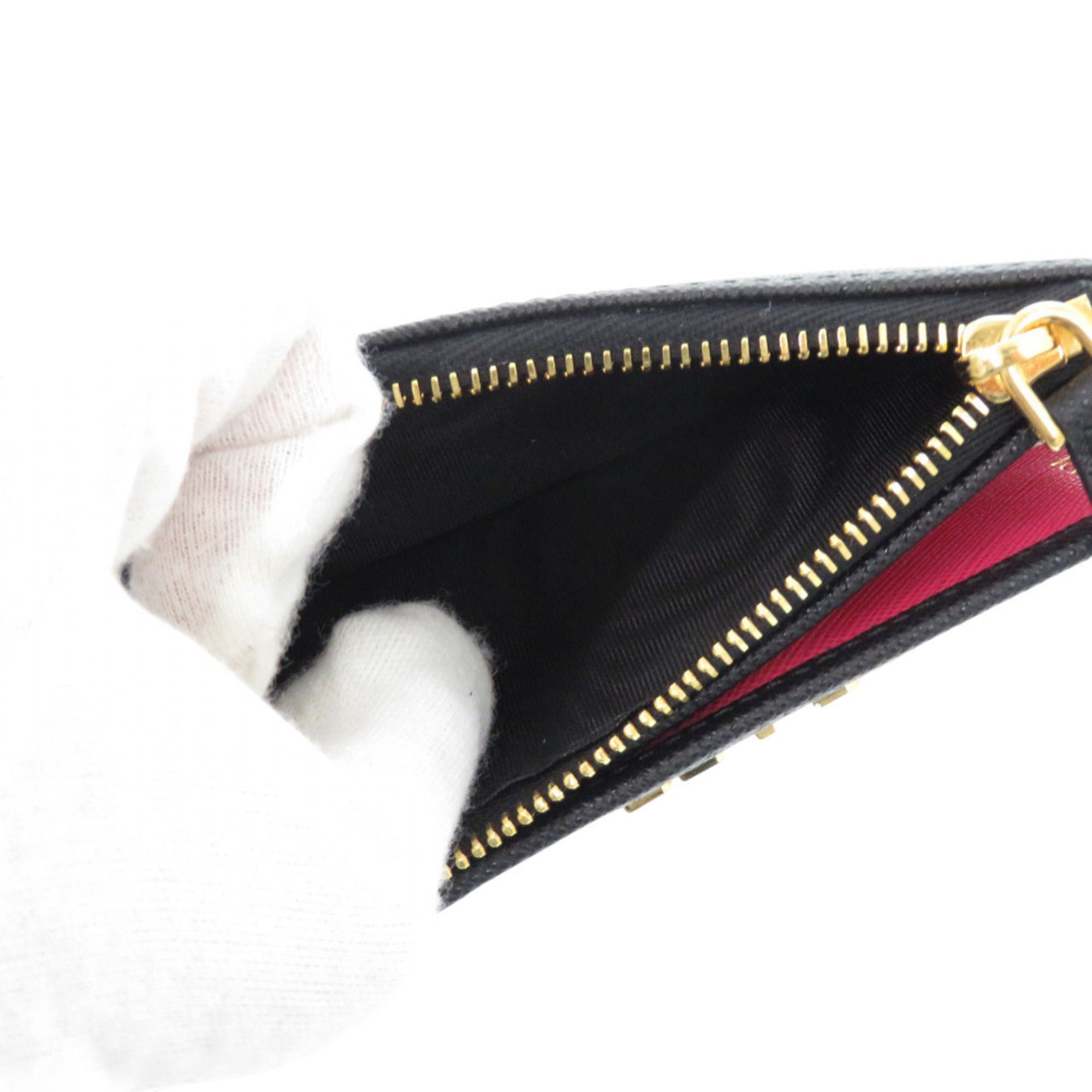 Prada Black Nero Pink Leather Wallet (Bi-Fold)