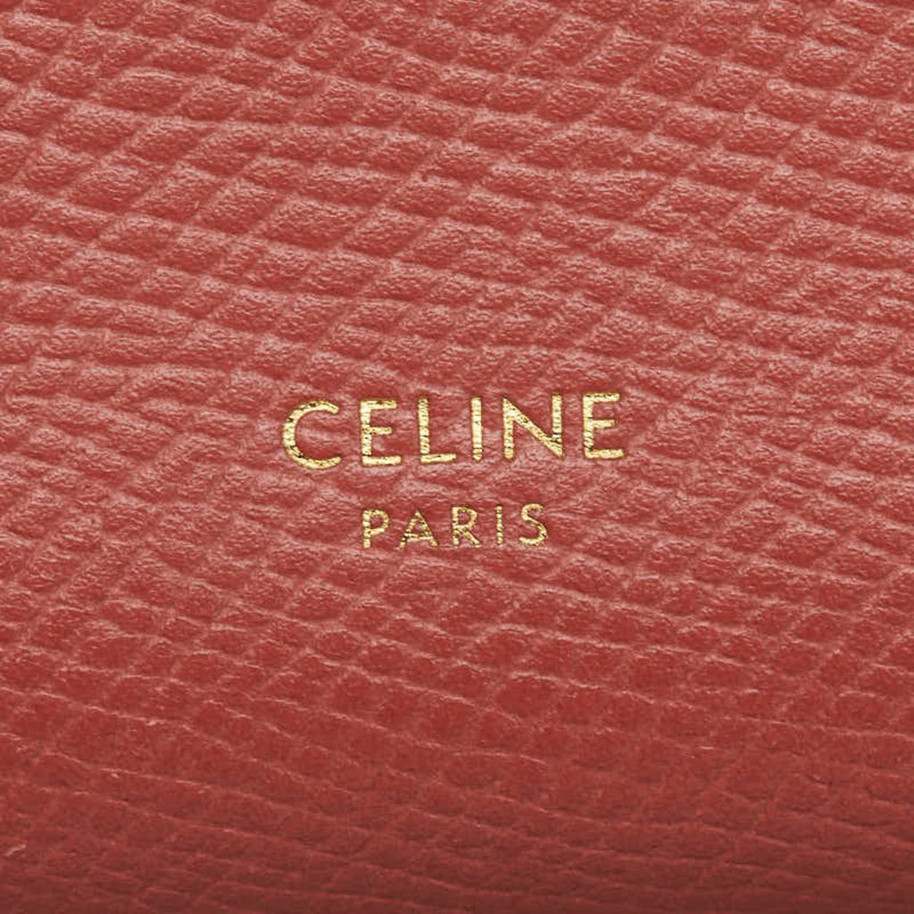 Celine Gray Pink Leather Long Wallet (Bi-Fold)