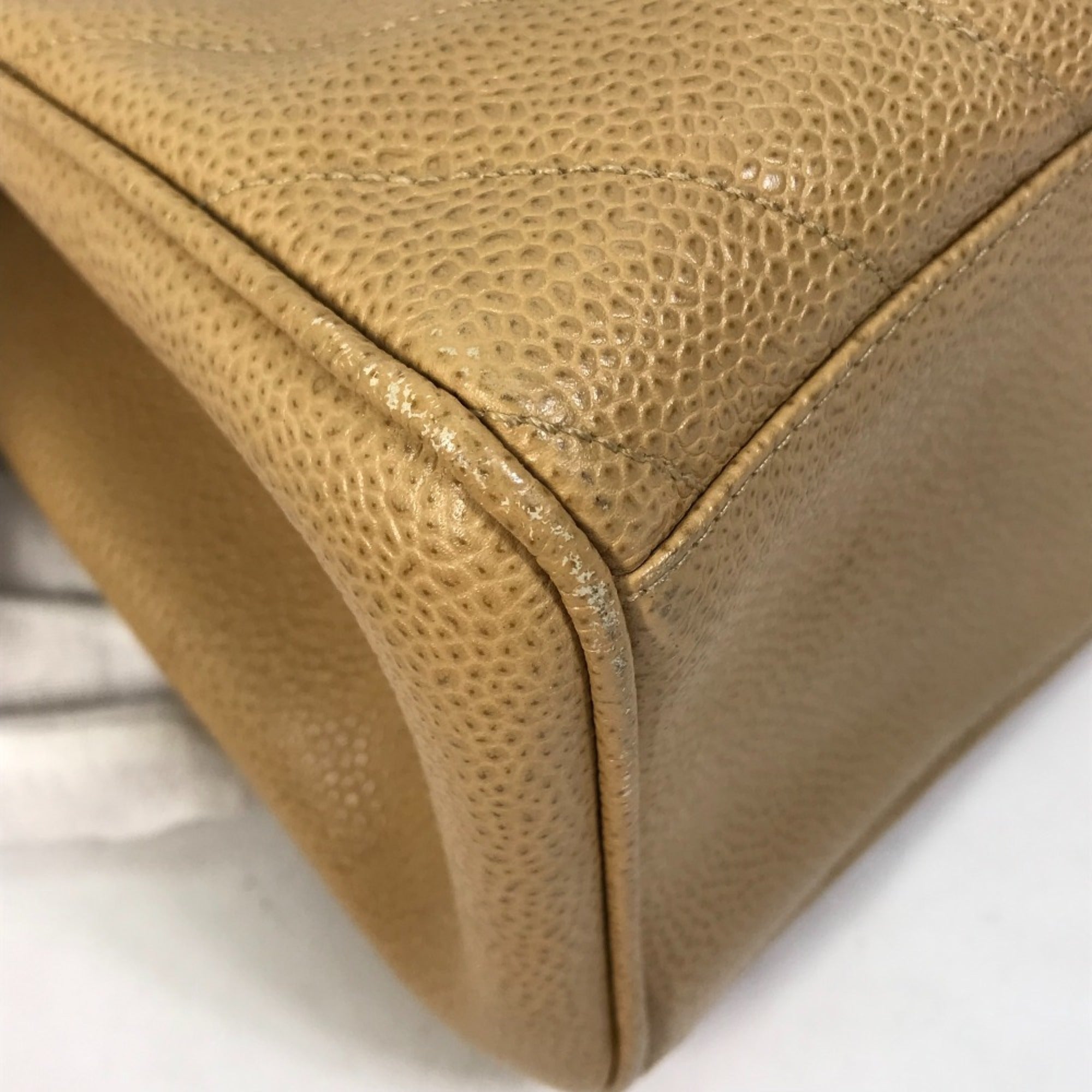 Chanel Beige Leather Handbag