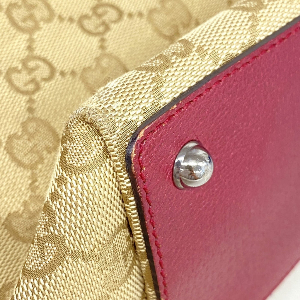 Gucci Beige Bordeaux Canvas Tote Bag (Pre-Owned)