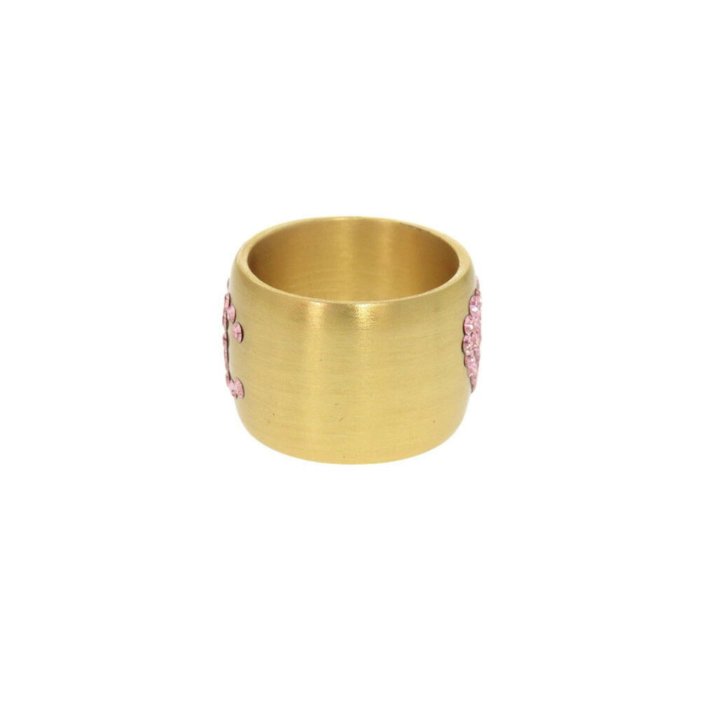 Chanel Gold Pink Gold Metal Band Ring