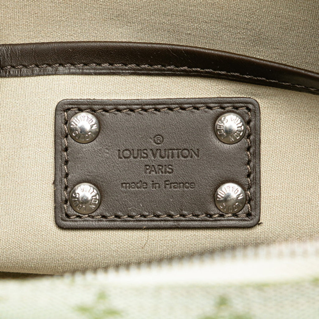Louis Vuitton Green Khaki Canvas Leather Shoulder Bag